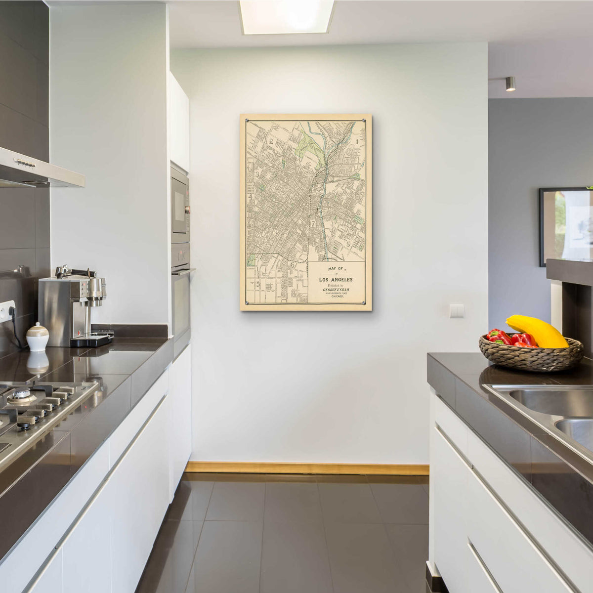 Epic Art 'Map of Los Angeles' by Wild Apple Portfolio, Acrylic Glass Wall Art,24x36