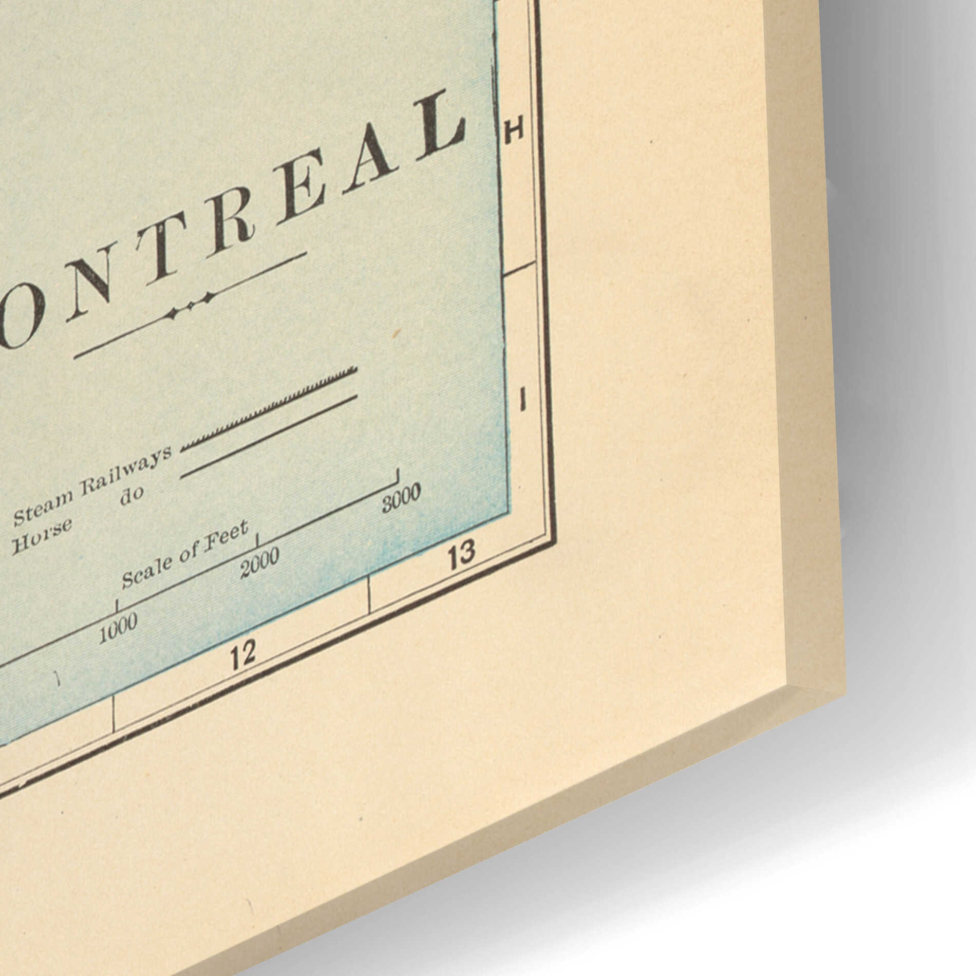 Epic Art 'Map of Montreal' by Wild Apple Portfolio, Acrylic Glass Wall Art,24x16