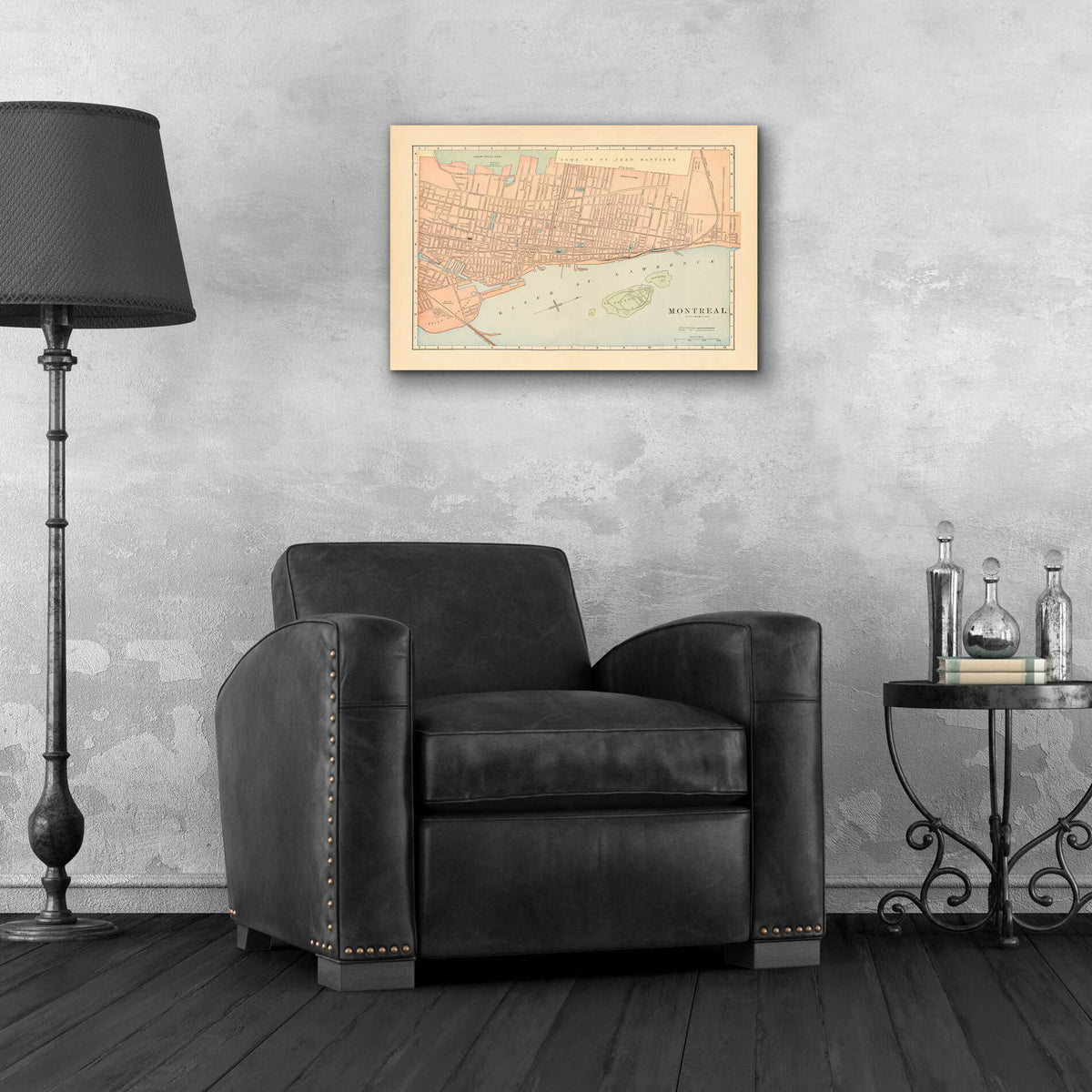 Epic Art 'Map of Montreal' by Wild Apple Portfolio, Acrylic Glass Wall Art,24x16