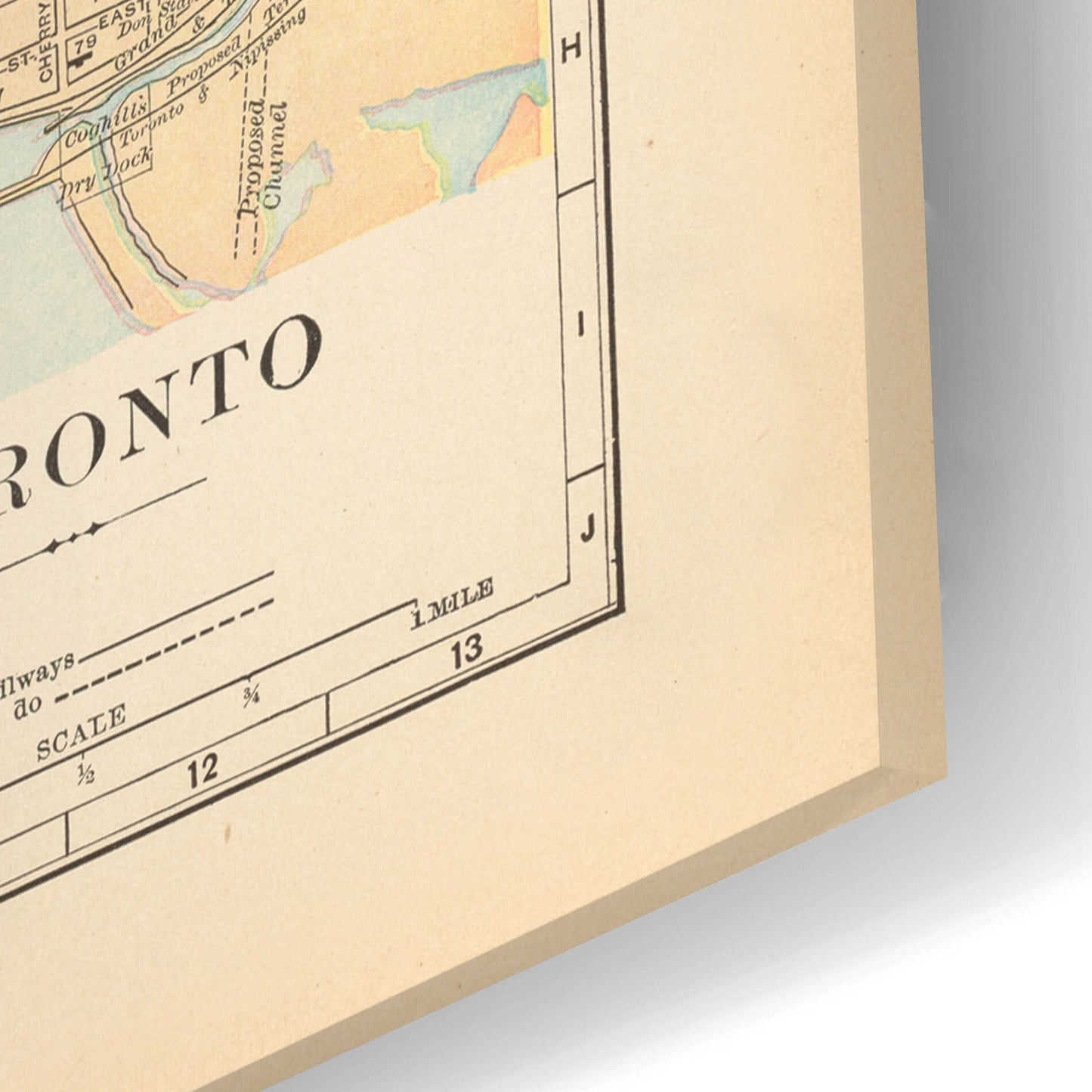 Epic Art 'Map of Toronto' by Wild Apple Portfolio, Acrylic Glass Wall Art,24x16