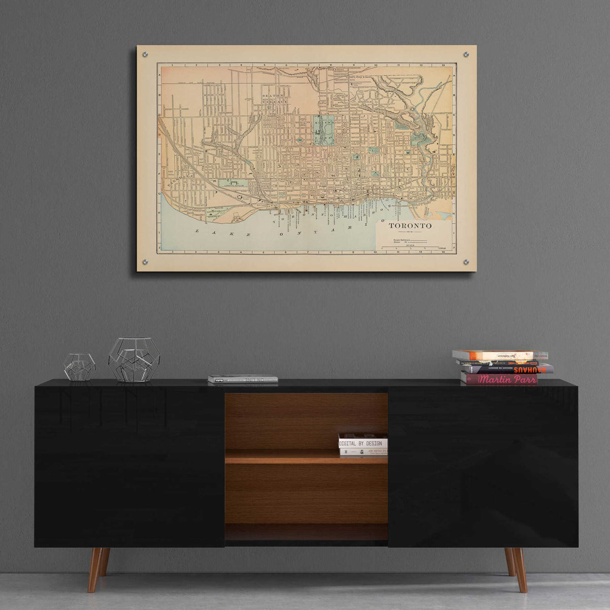 Epic Art 'Map of Toronto' by Wild Apple Portfolio, Acrylic Glass Wall Art,36x24