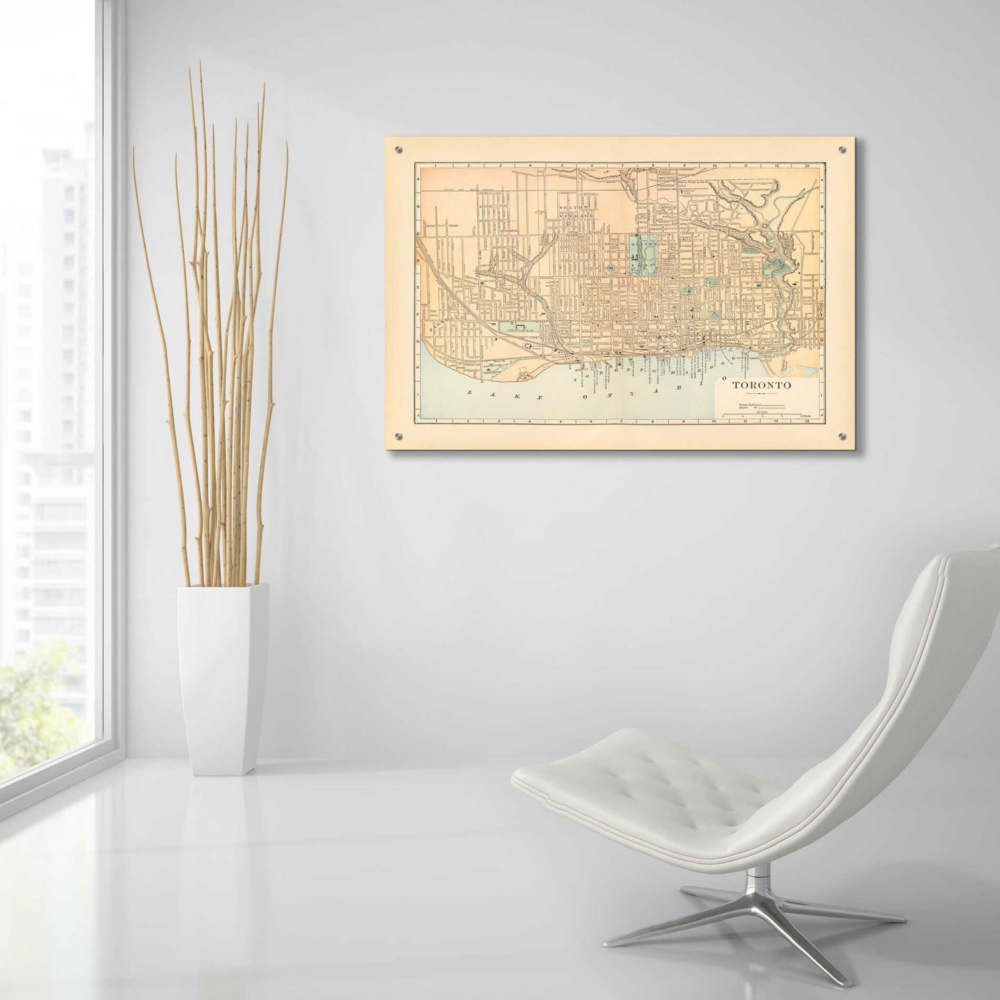 Epic Art 'Map of Toronto' by Wild Apple Portfolio, Acrylic Glass Wall Art,36x24