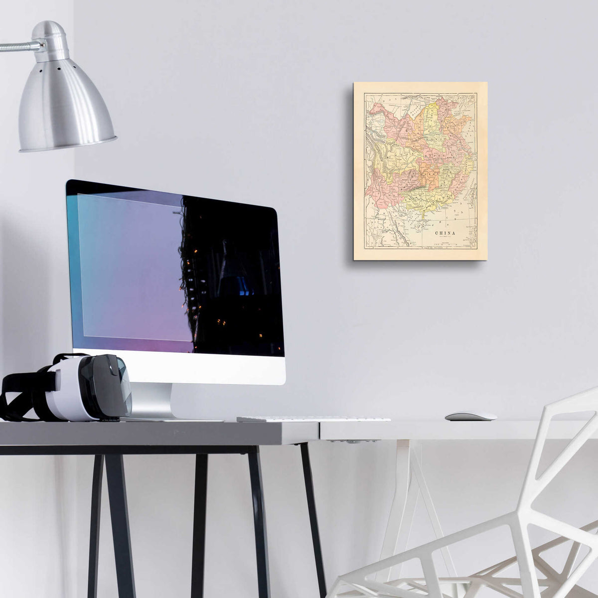Epic Art 'Map of China' by Wild Apple Portfolio, Acrylic Glass Wall Art,12x16
