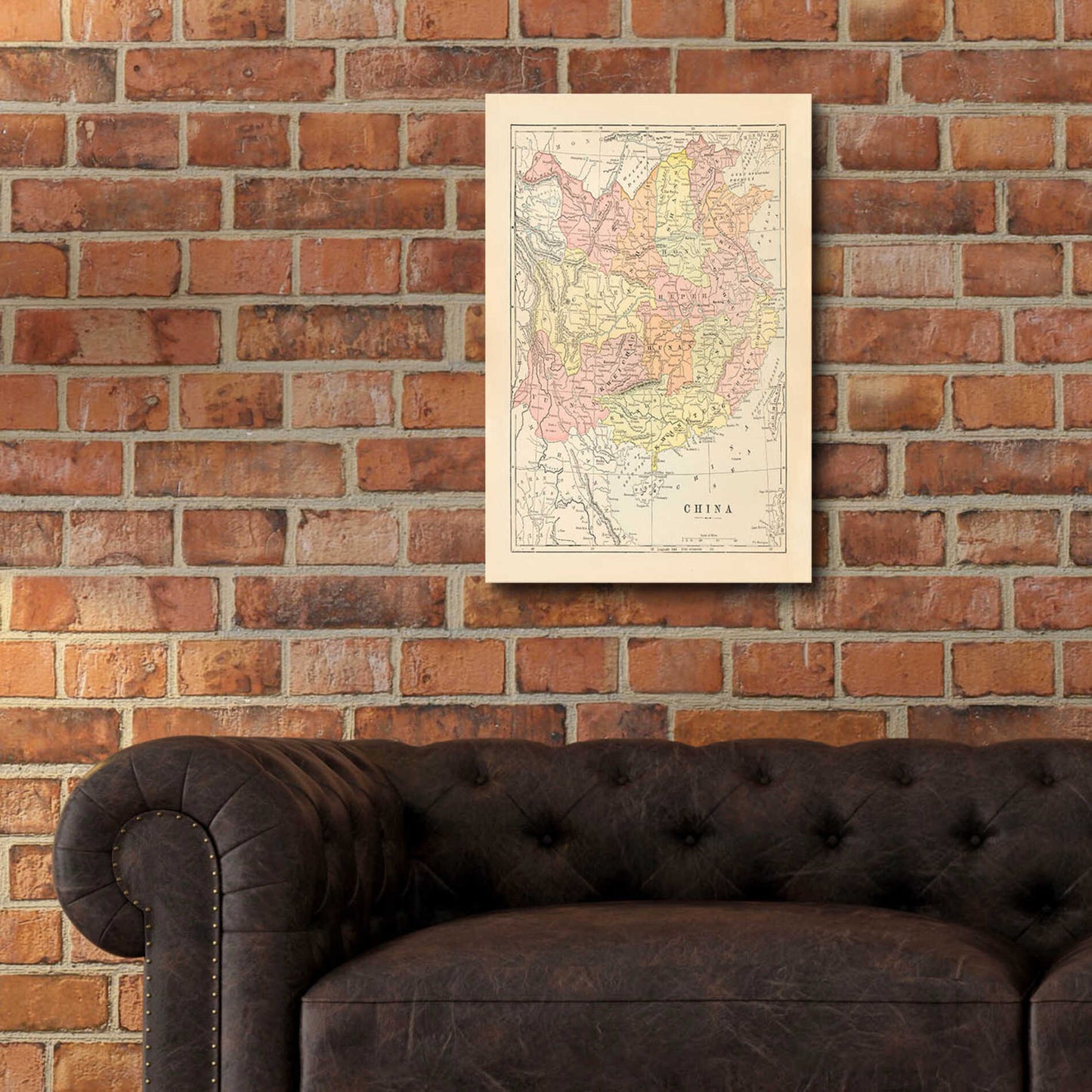Epic Art 'Map of China' by Wild Apple Portfolio, Acrylic Glass Wall Art,16x24