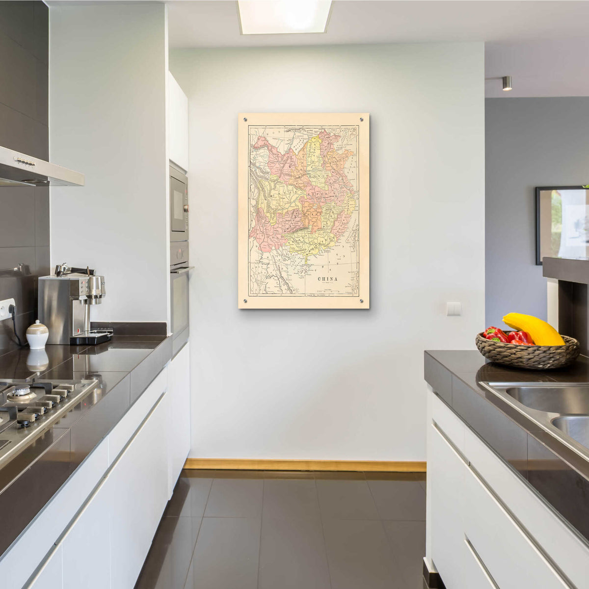 Epic Art 'Map of China' by Wild Apple Portfolio, Acrylic Glass Wall Art,24x36