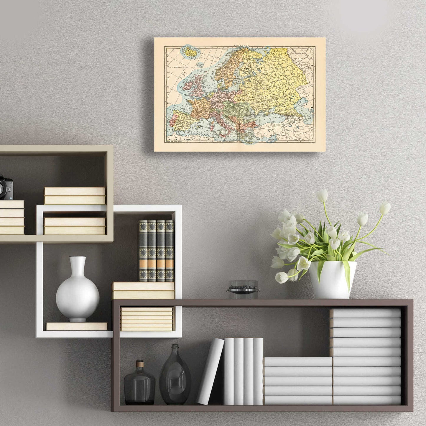 Epic Art 'Map of Europe' by Wild Apple Portfolio, Acrylic Glass Wall Art,24x16