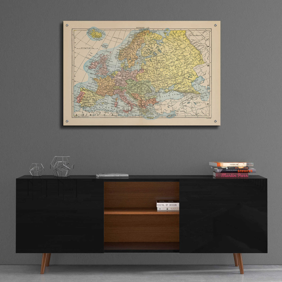 Epic Art 'Map of Europe' by Wild Apple Portfolio, Acrylic Glass Wall Art,36x24