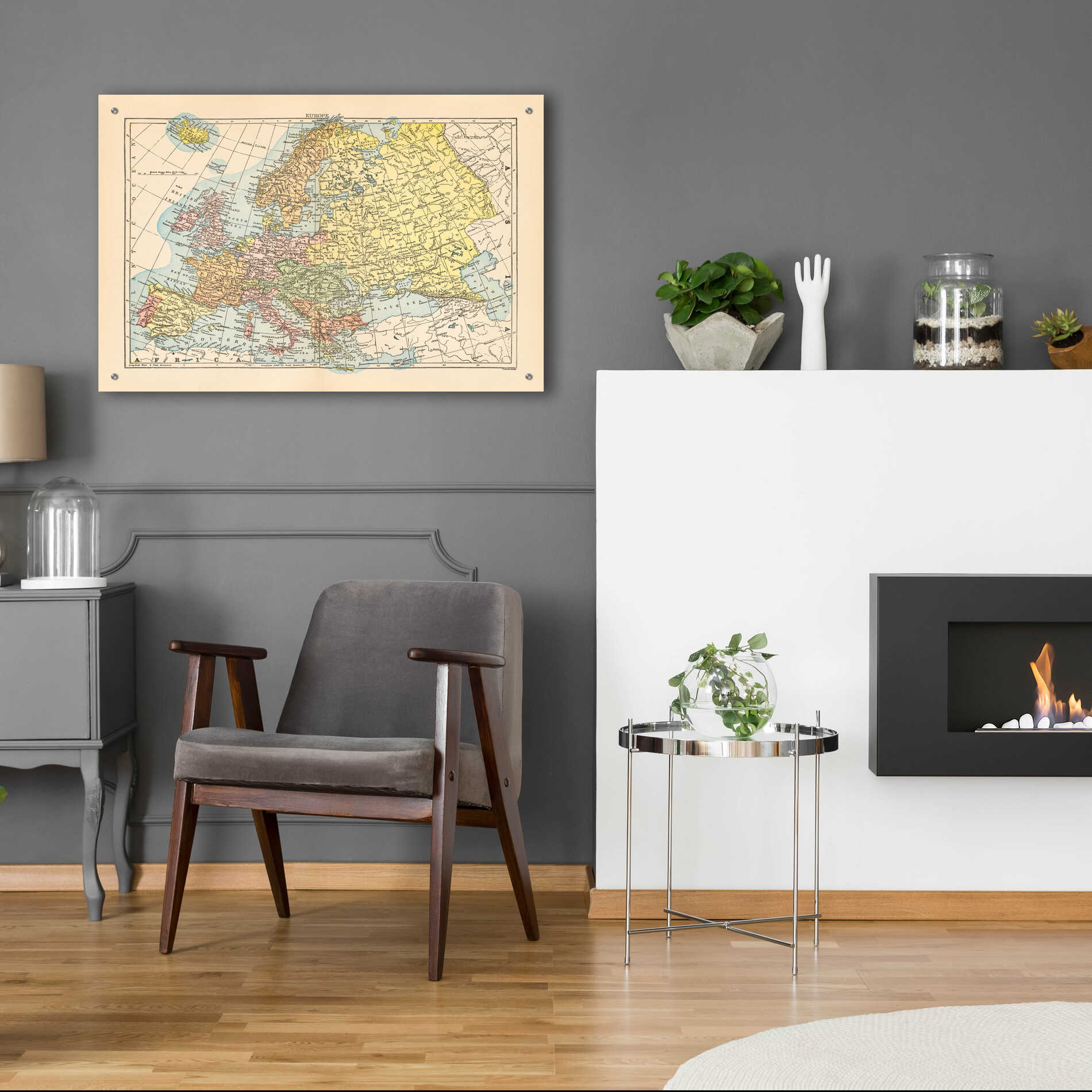 Epic Art 'Map of Europe' by Wild Apple Portfolio, Acrylic Glass Wall Art,36x24