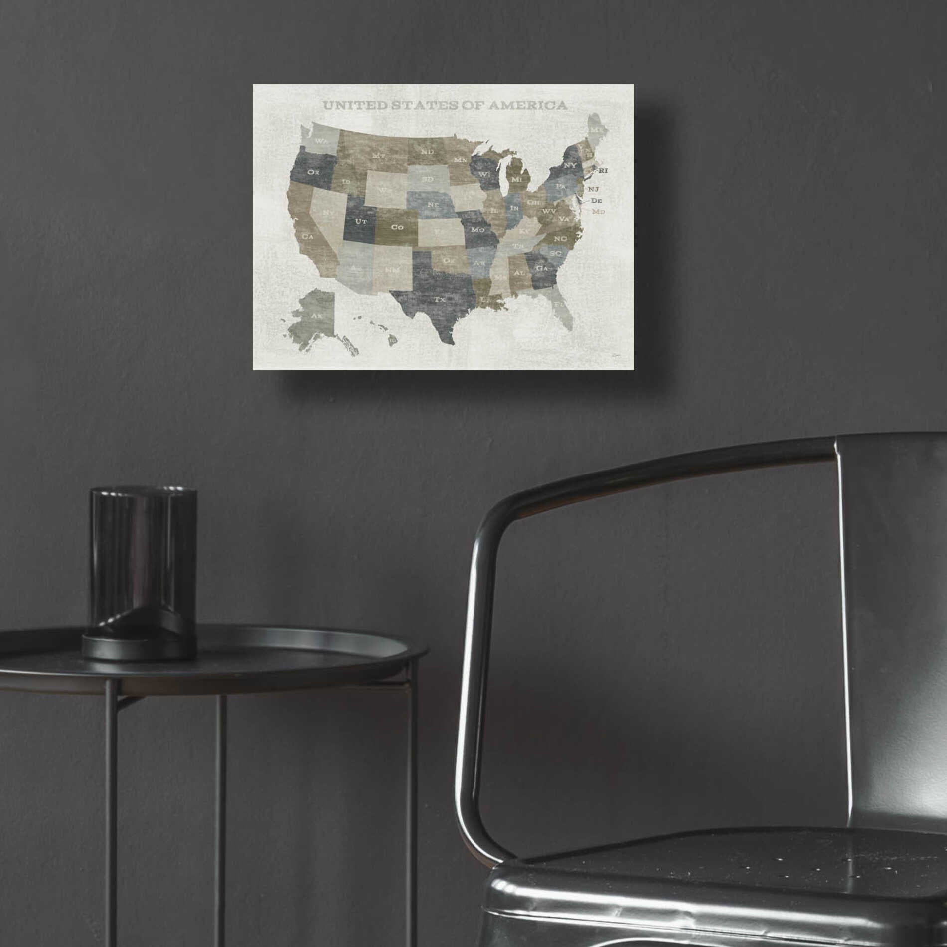 Epic Art 'Slate US Map' by Sue Schlabach, Acrylic Glass Wall Art,16x12