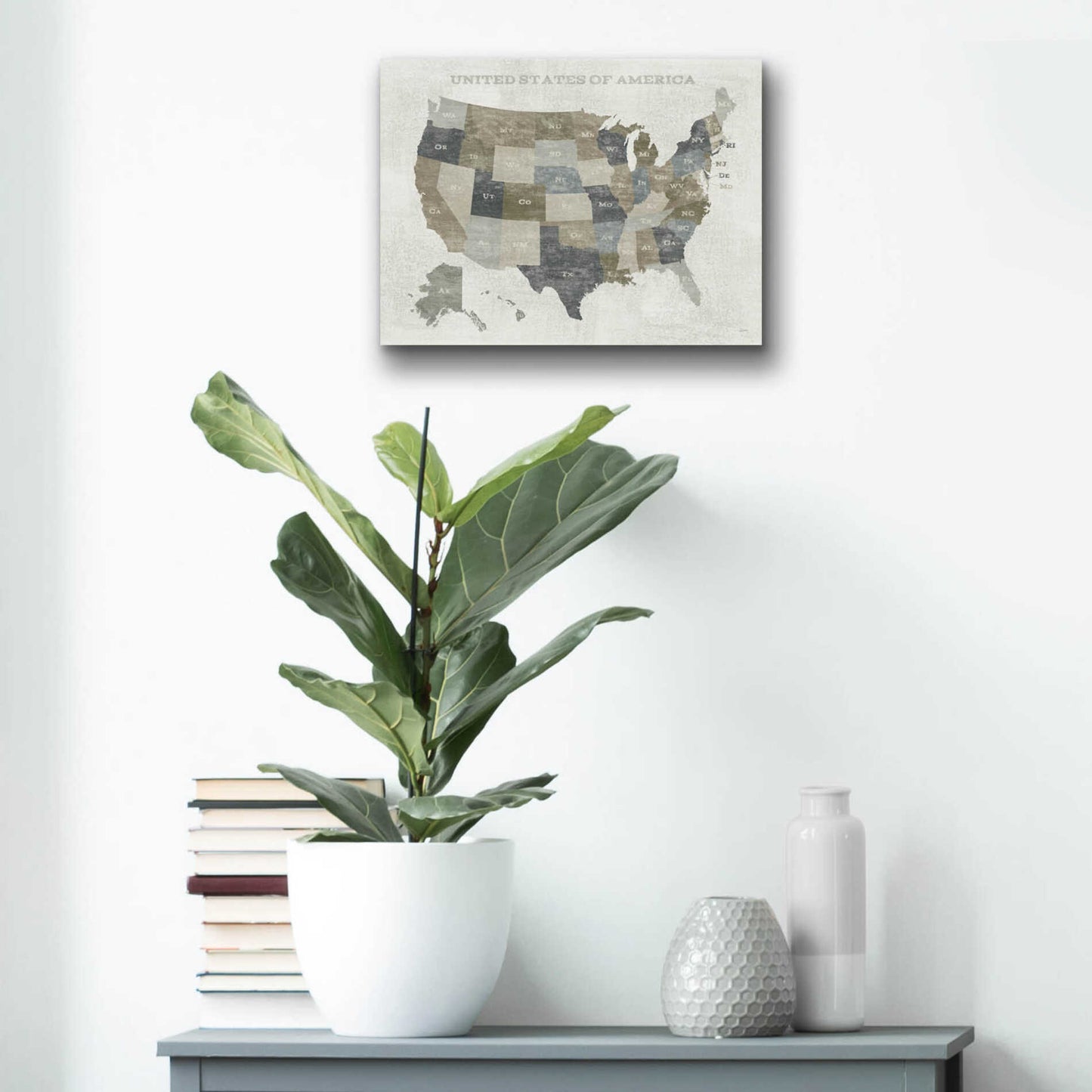 Epic Art 'Slate US Map' by Sue Schlabach, Acrylic Glass Wall Art,16x12