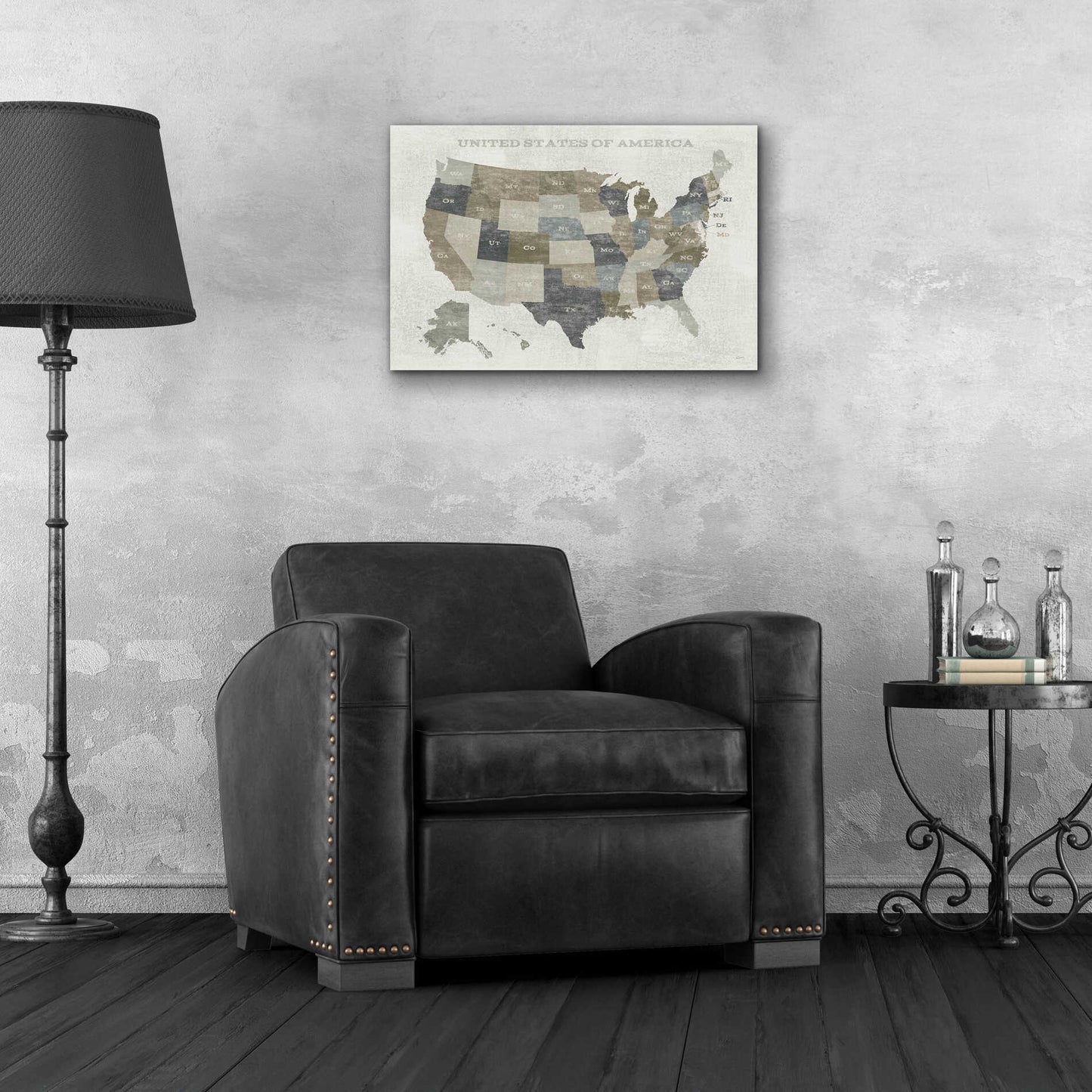 Epic Art 'Slate US Map' by Sue Schlabach, Acrylic Glass Wall Art,24x16