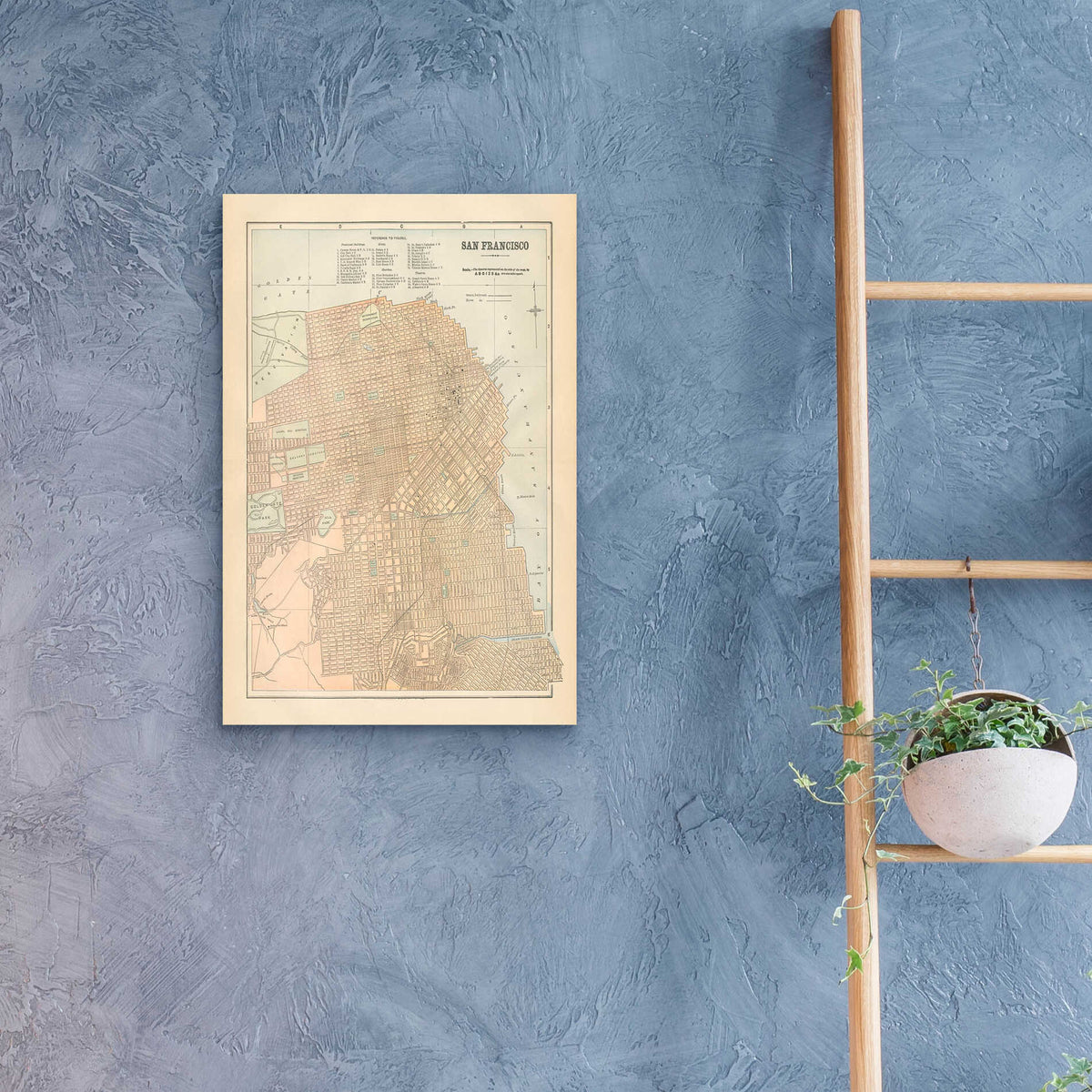 Epic Art 'San Francisco Map' by Wild Apple Portfolio, Acrylic Glass Wall Art,16x24