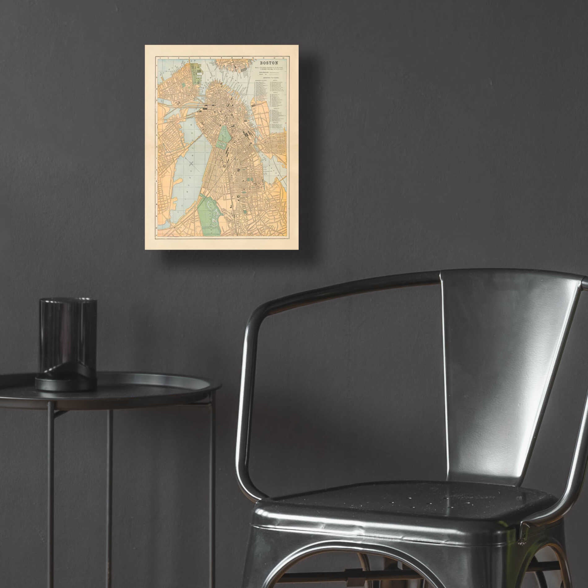 Epic Art 'Boston Map' by Wild Apple Portfolio, Acrylic Glass Wall Art,12x16
