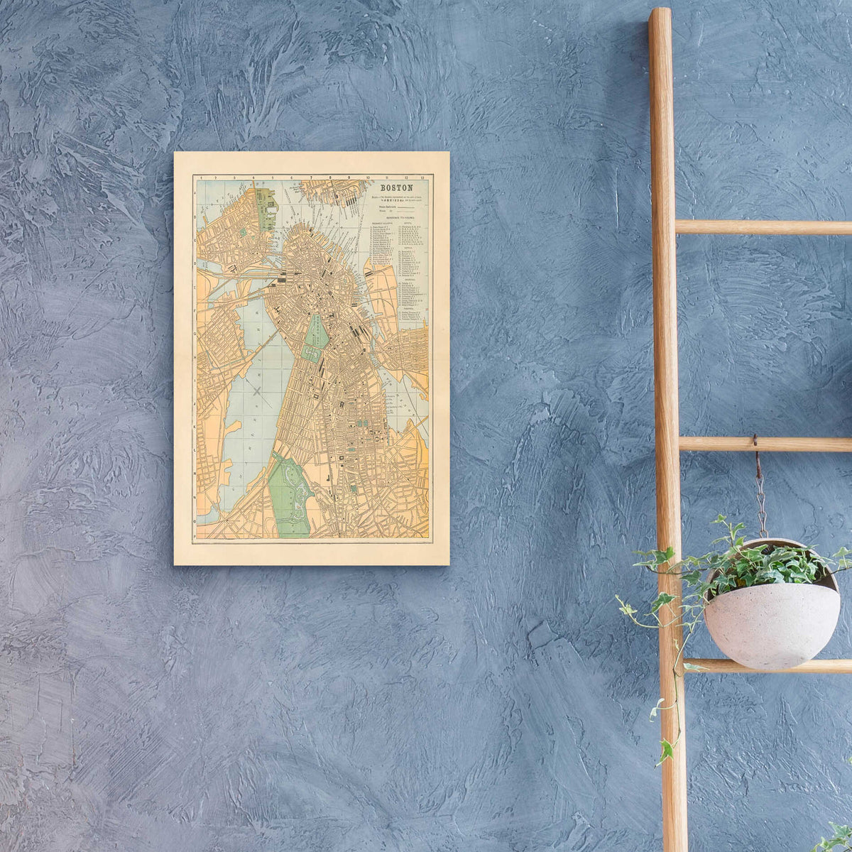 Epic Art 'Boston Map' by Wild Apple Portfolio, Acrylic Glass Wall Art,16x24