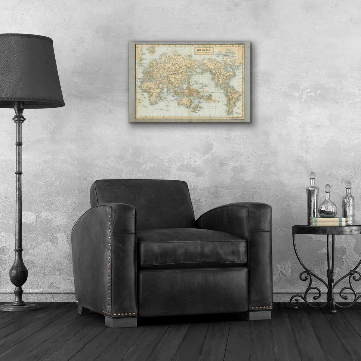 Epic Art 'The World Map Neutral' by Wild Apple Portfolio, Acrylic Glass Wall Art,24x16