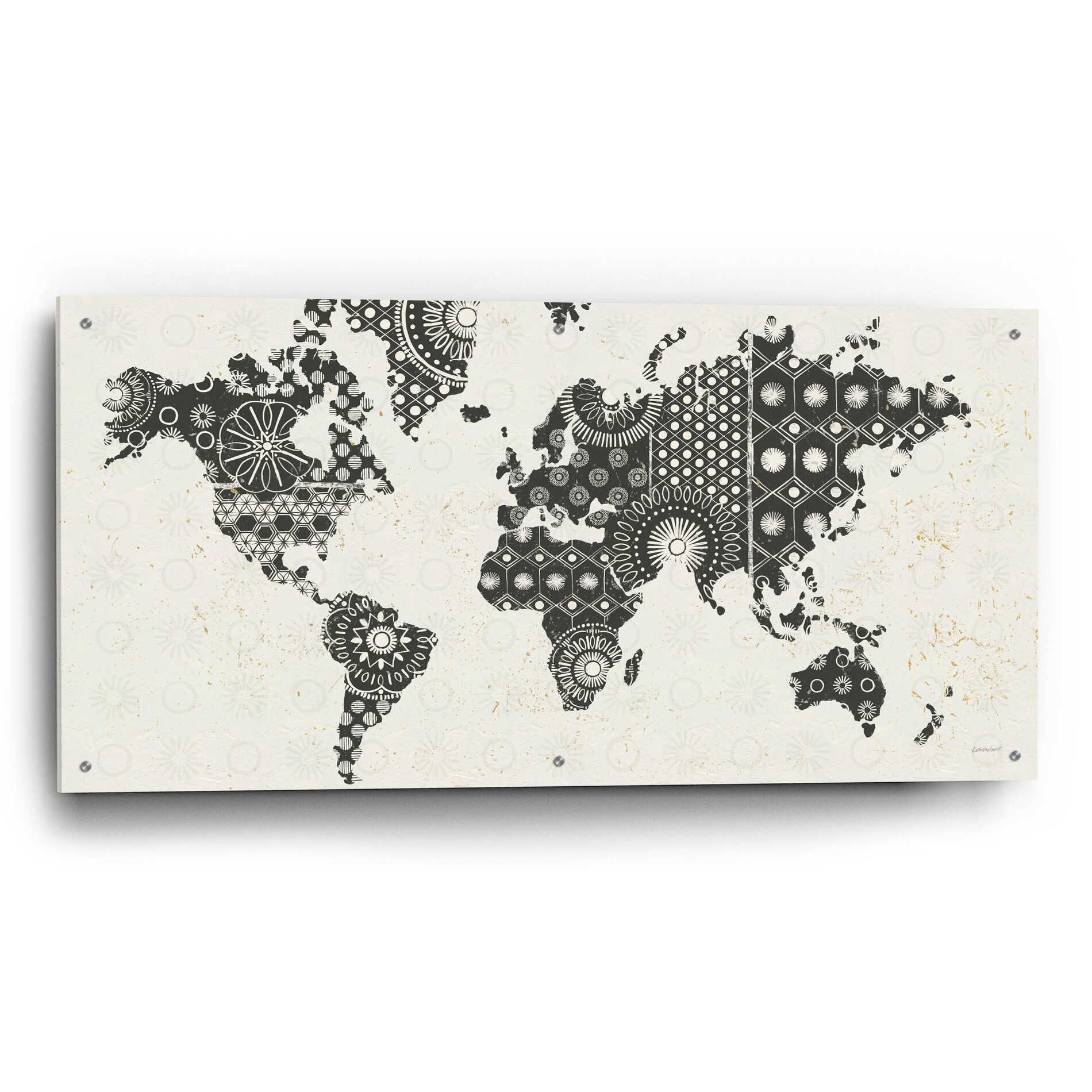 Epic Art 'Kami Map - No Border' by Kathrine Lovell, Acrylic Glass Wall Art,48x24
