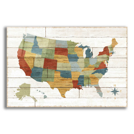 Epic Art 'Barnboard Map no Words' by Sue Schlabach, Acrylic Glass Wall Art