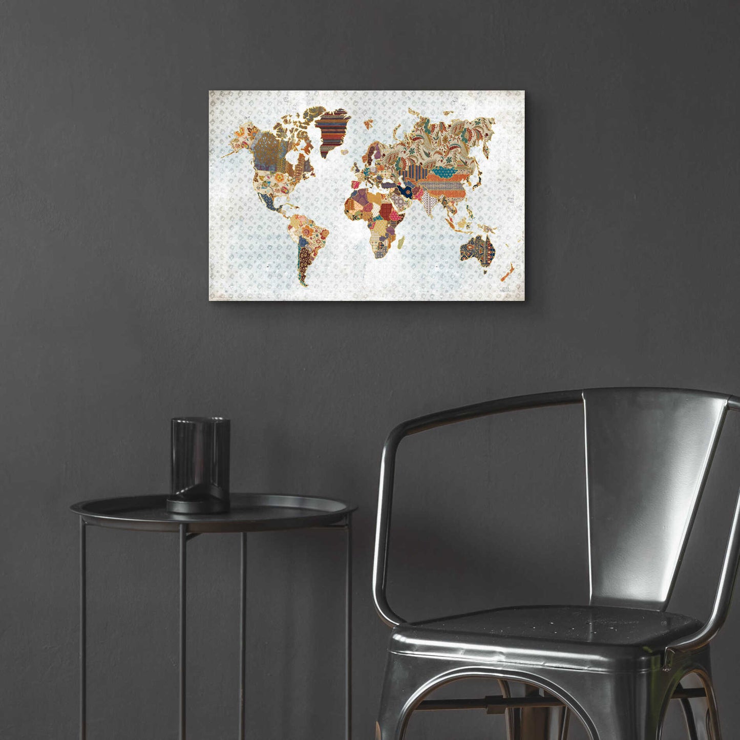 Epic Art 'Pattern World Map Geo Background' by Laura Marshall, Acrylic Glass Wall Art,24x16