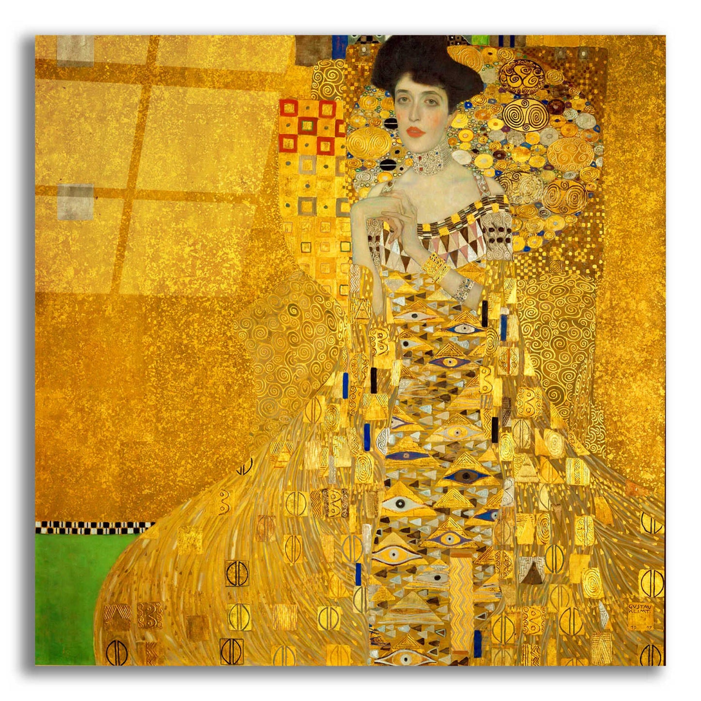 Epic Art 'Portrait der Adele Bloch-Bauer I' by Gustav Klimt, Acrylic Glass Wall Art,12x12