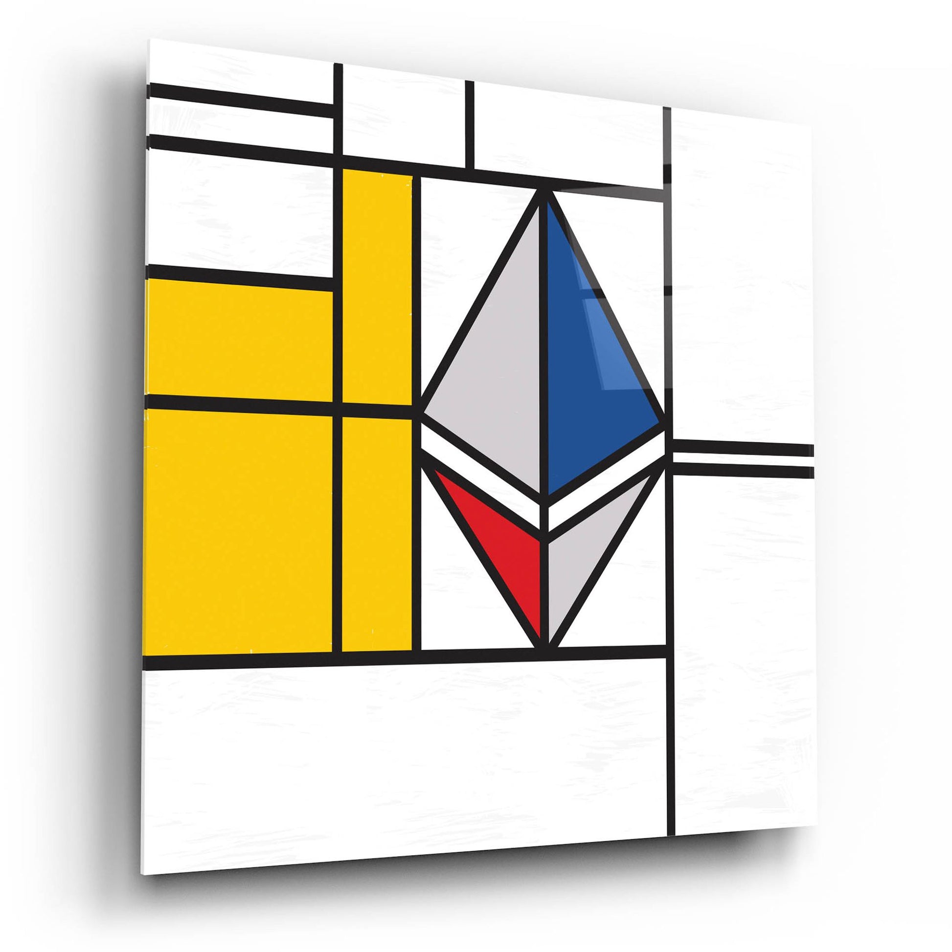 Epic Art  'Mondrian 3937 Ethereum Crypto Art-01' by Epic Portfolio, Acrylic Glass Wall Art,12x12