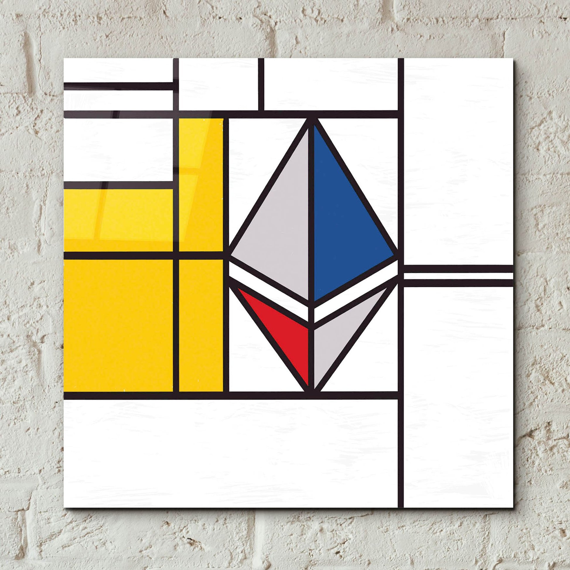 Epic Art  'Mondrian 3937 Ethereum Crypto Art-01' by Epic Portfolio, Acrylic Glass Wall Art,12x12