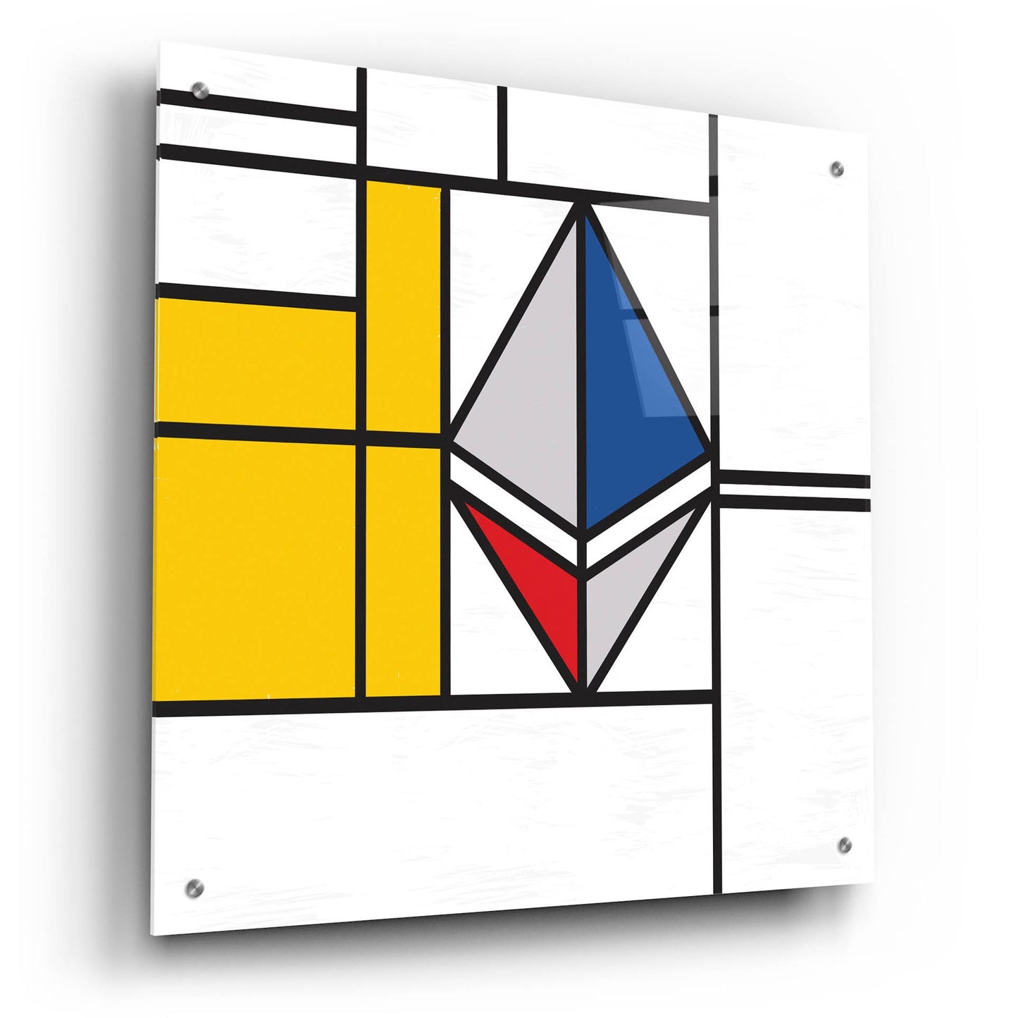 Epic Art  'Mondrian 3937 Ethereum Crypto Art-01' by Epic Portfolio, Acrylic Glass Wall Art,24x24