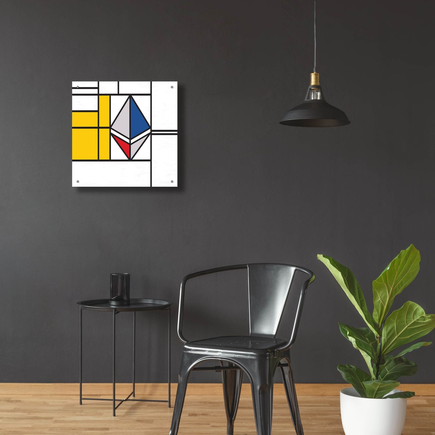 Epic Art  'Mondrian 3937 Ethereum Crypto Art-01' by Epic Portfolio, Acrylic Glass Wall Art,24x24