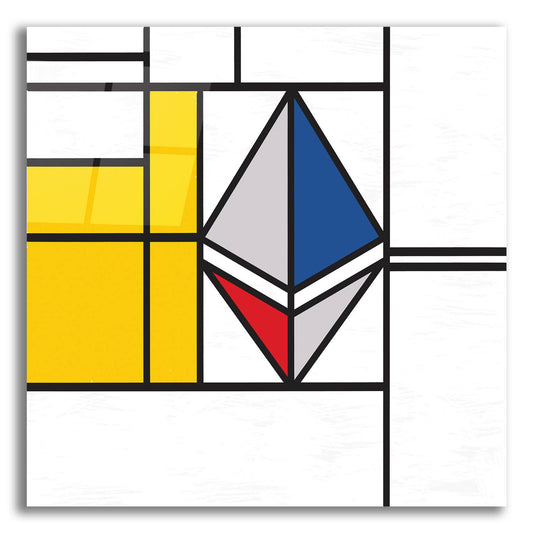Epic Art  'Mondrian 3937 Ethereum Crypto Art-01' by Epic Portfolio, Acrylic Glass Wall Art