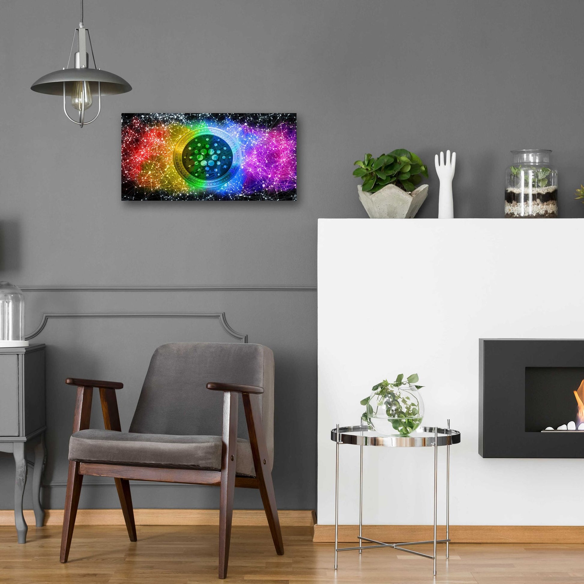 Epic Art 'ADA Cardano Crypto Constellation' by Epic Portfolio, Acrylic Glass Wall Art,24x12