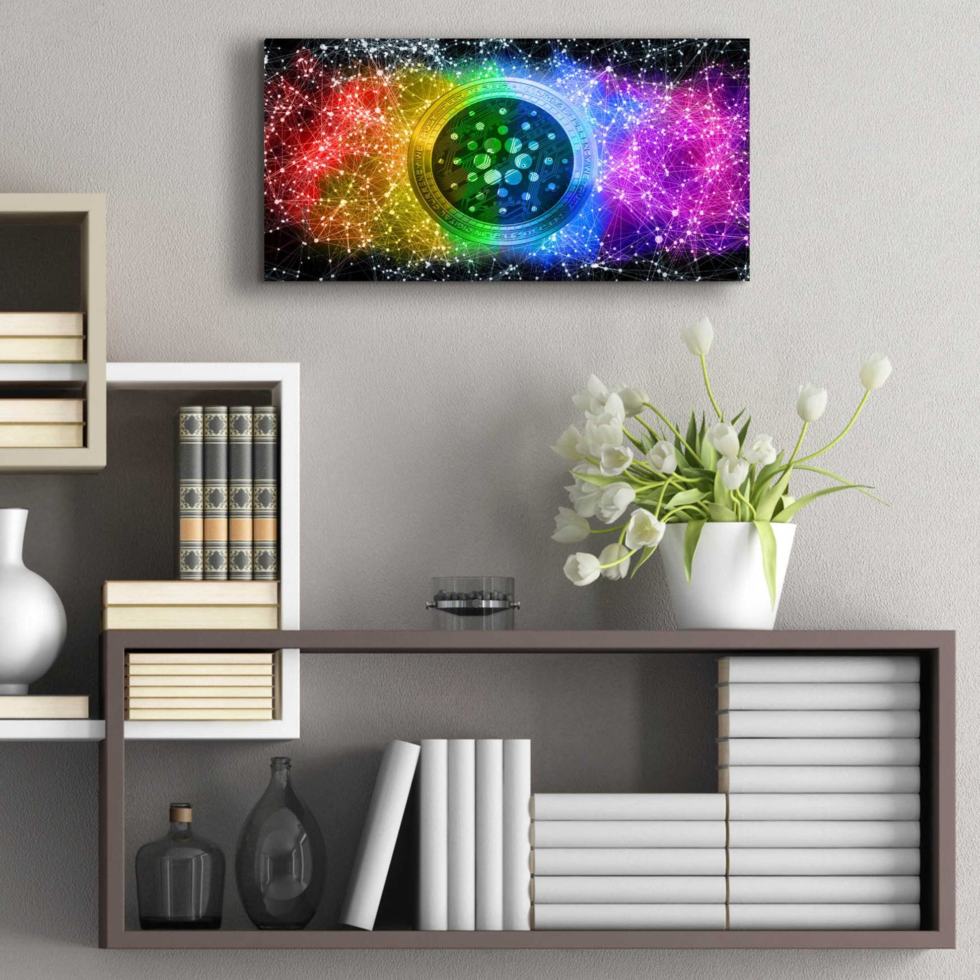 Epic Art 'ADA Cardano Crypto Constellation' by Epic Portfolio, Acrylic Glass Wall Art,24x12