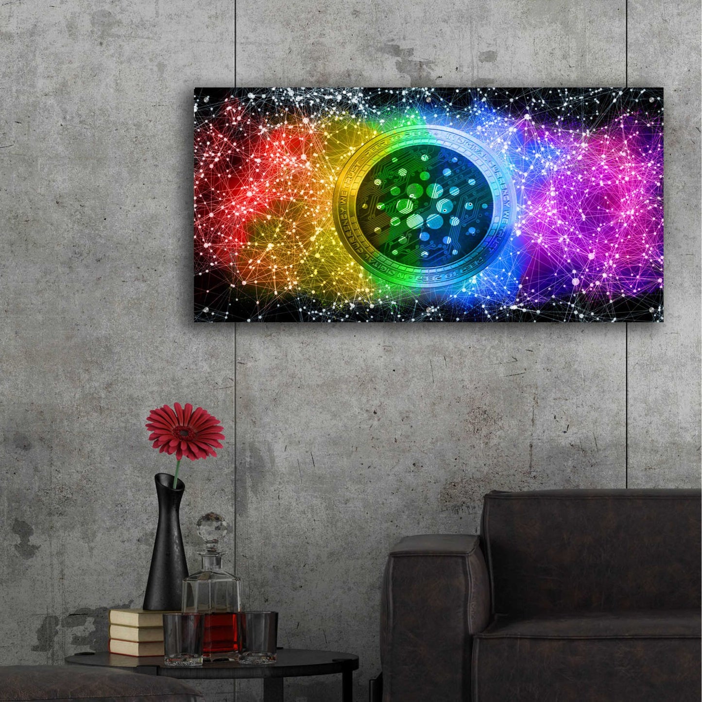 Epic Art 'ADA Cardano Crypto Constellation' by Epic Portfolio, Acrylic Glass Wall Art,48x24