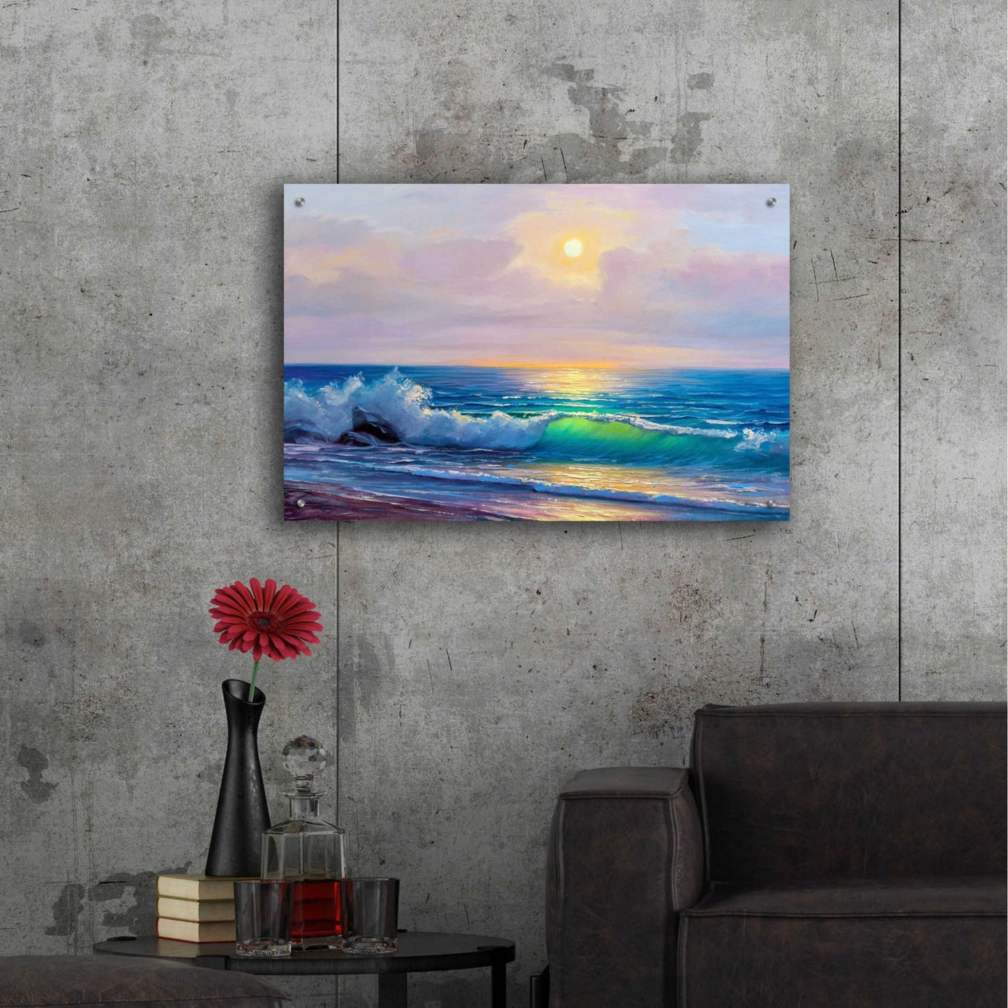 Epic Art 'Bali Sunset' by Epic Portfolio, Acrylic Glass Wall Art,36x24