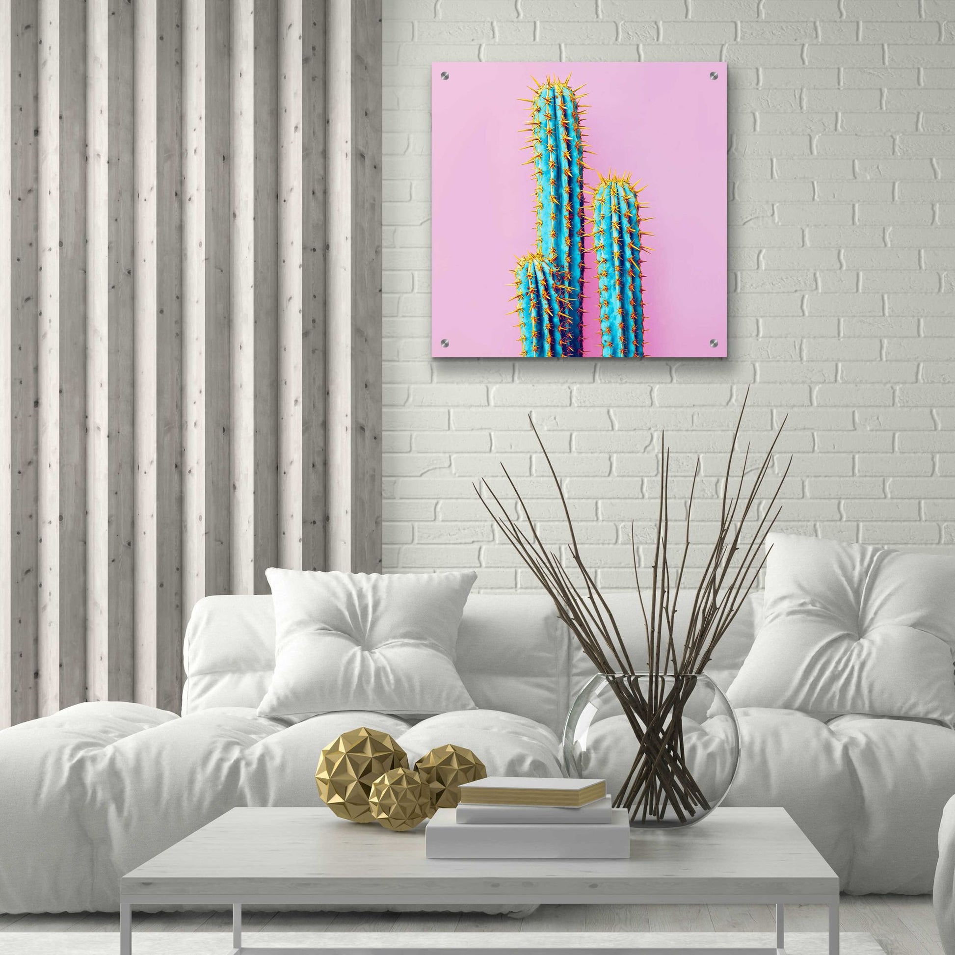Epic Art 'Bubble Gum Cactus' by Epic Portfolio, Acrylic Glass Wall Art,24x24