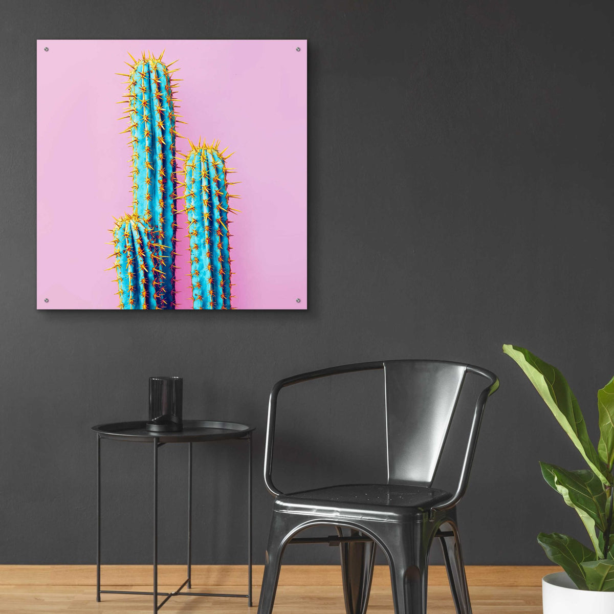Epic Art 'Bubble Gum Cactus' by Epic Portfolio, Acrylic Glass Wall Art,36x36