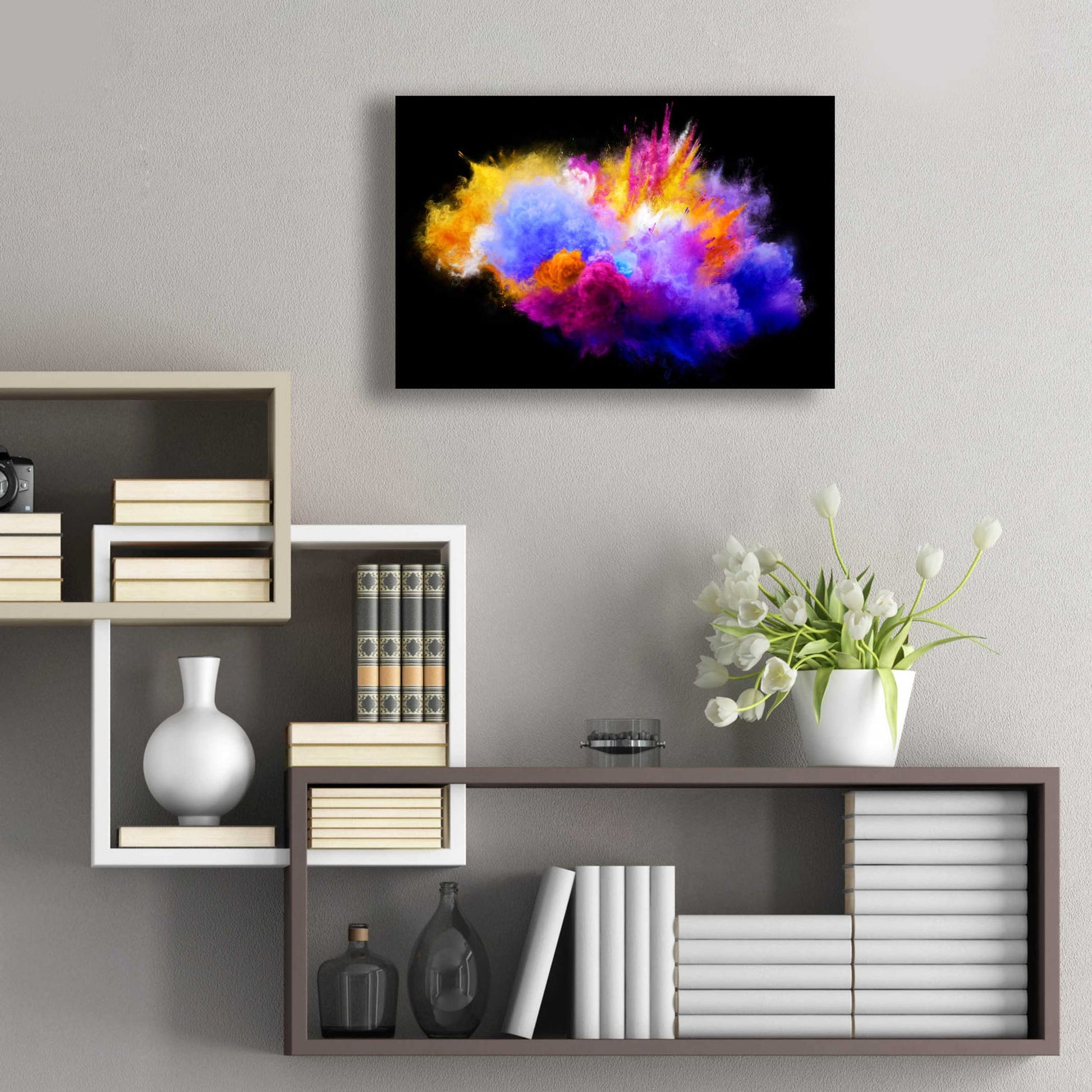 Epic Art 'Colorful Eruption ' by Epic Portfolio, Acrylic Glass Wall Art,24x16