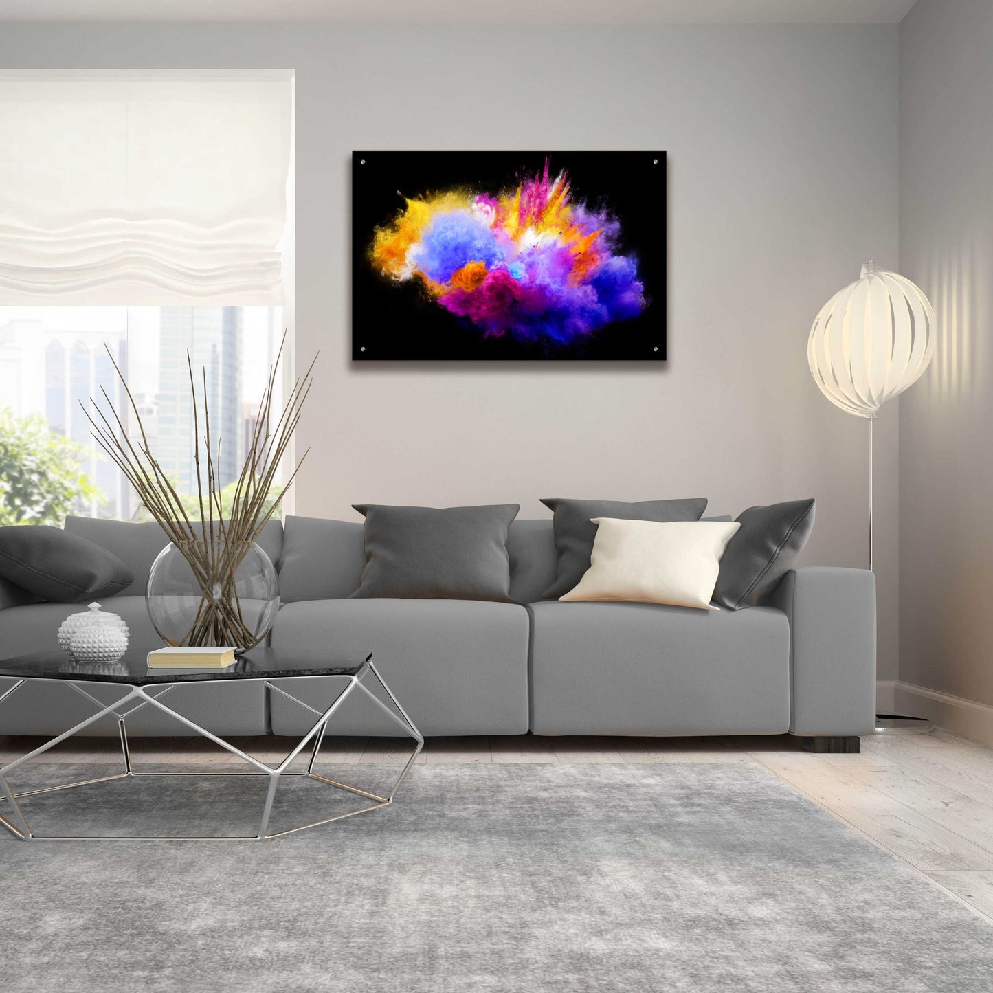 Epic Art 'Colorful Eruption ' by Epic Portfolio, Acrylic Glass Wall Art,36x24