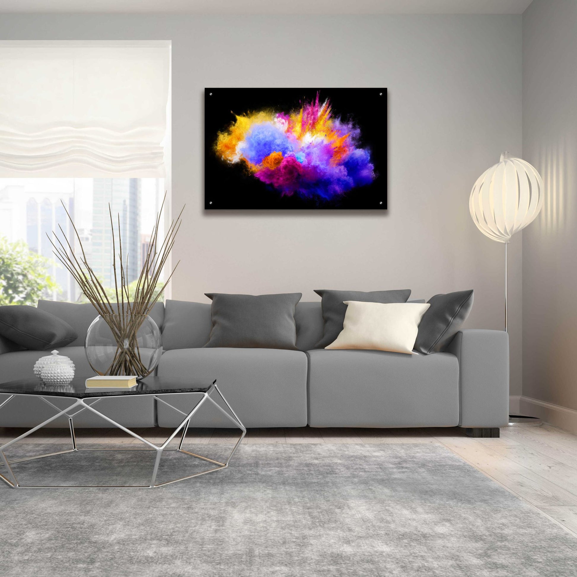 Epic Art 'Colorful Eruption ' by Epic Portfolio, Acrylic Glass Wall Art,36x24