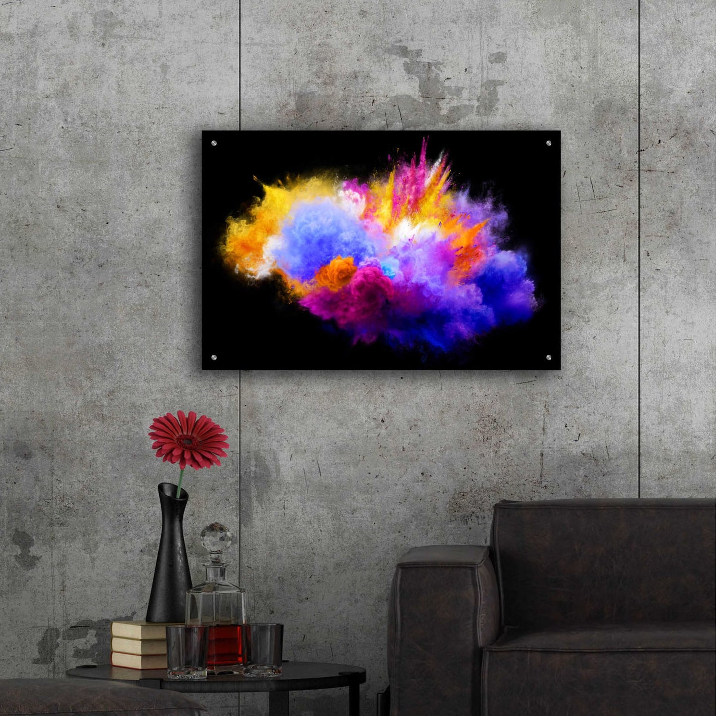 Epic Art 'Colorful Eruption ' by Epic Portfolio, Acrylic Glass Wall Art,36x24