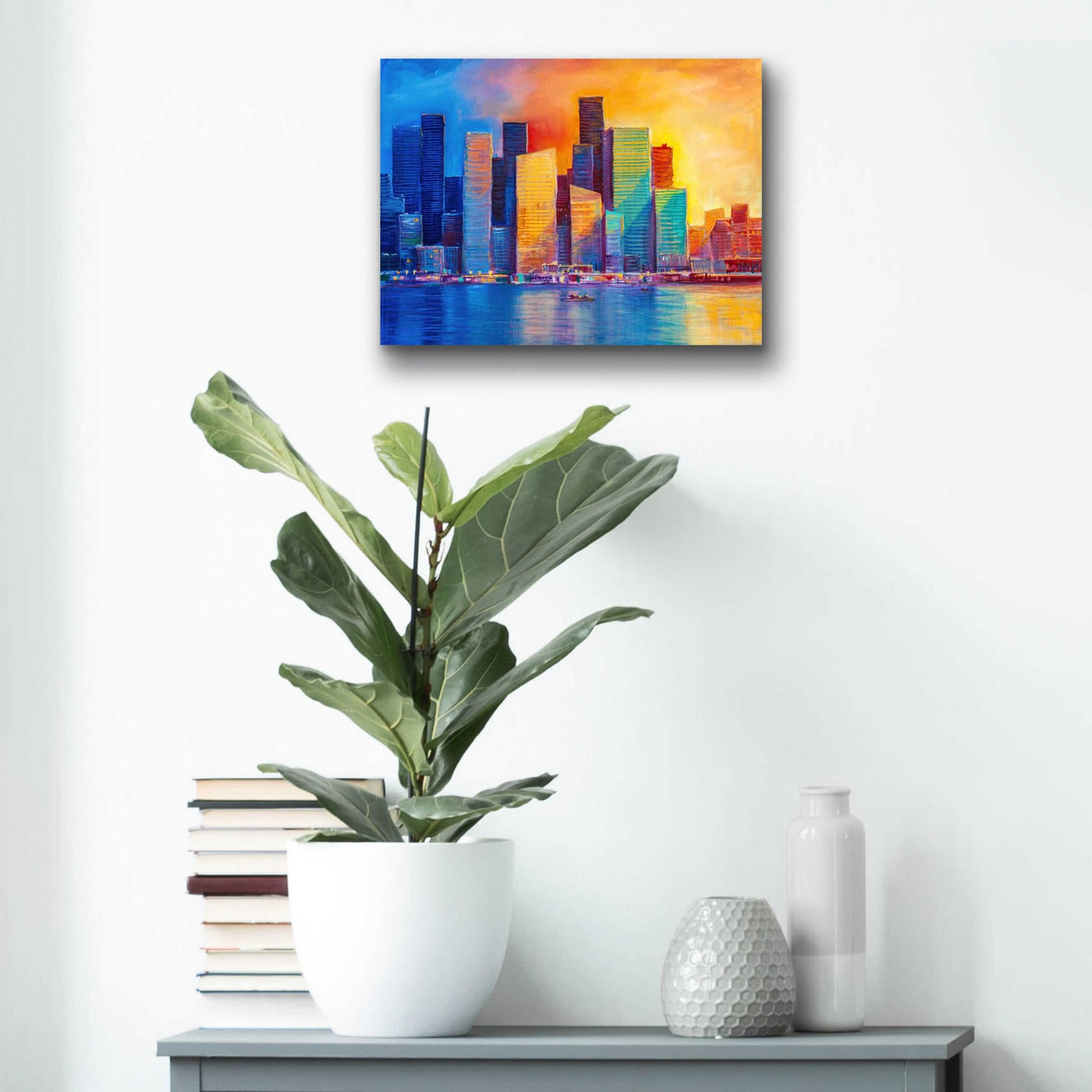 Epic Art 'Colorful Skyline' by Epic Portfolio, Acrylic Glass Wall Art,16x12