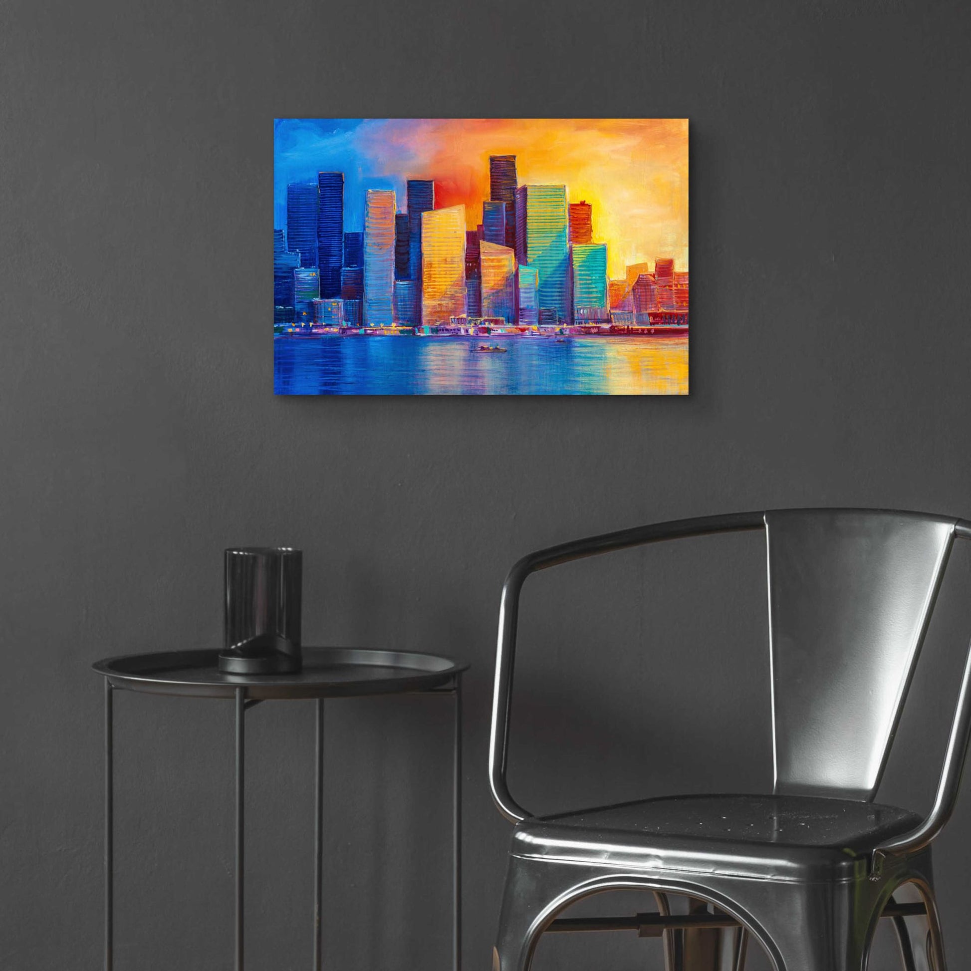 Epic Art 'Colorful Skyline' by Epic Portfolio, Acrylic Glass Wall Art,24x16