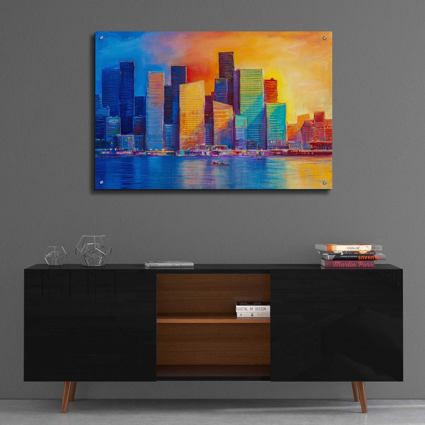 Epic Art 'Colorful Skyline' by Epic Portfolio, Acrylic Glass Wall Art,36x24