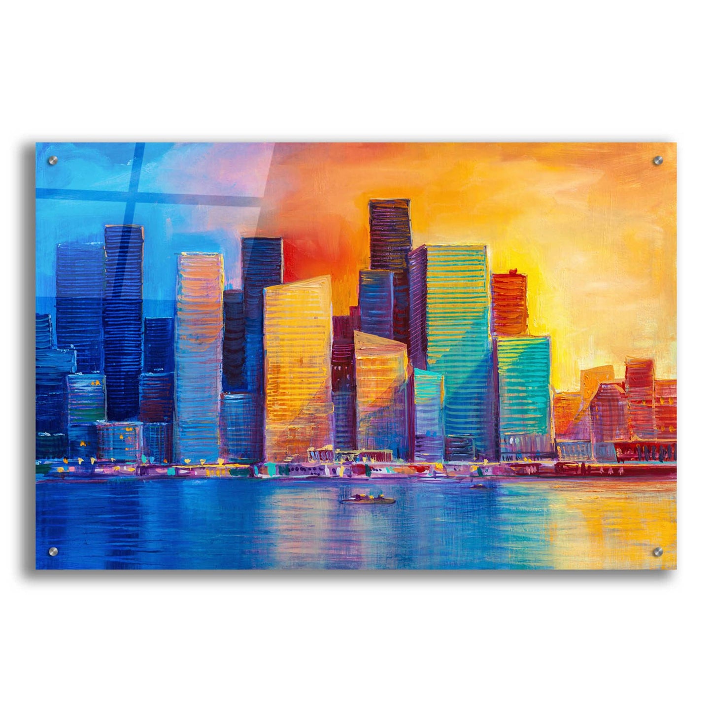 Epic Art 'Colorful Skyline' by Epic Portfolio, Acrylic Glass Wall Art,36x24