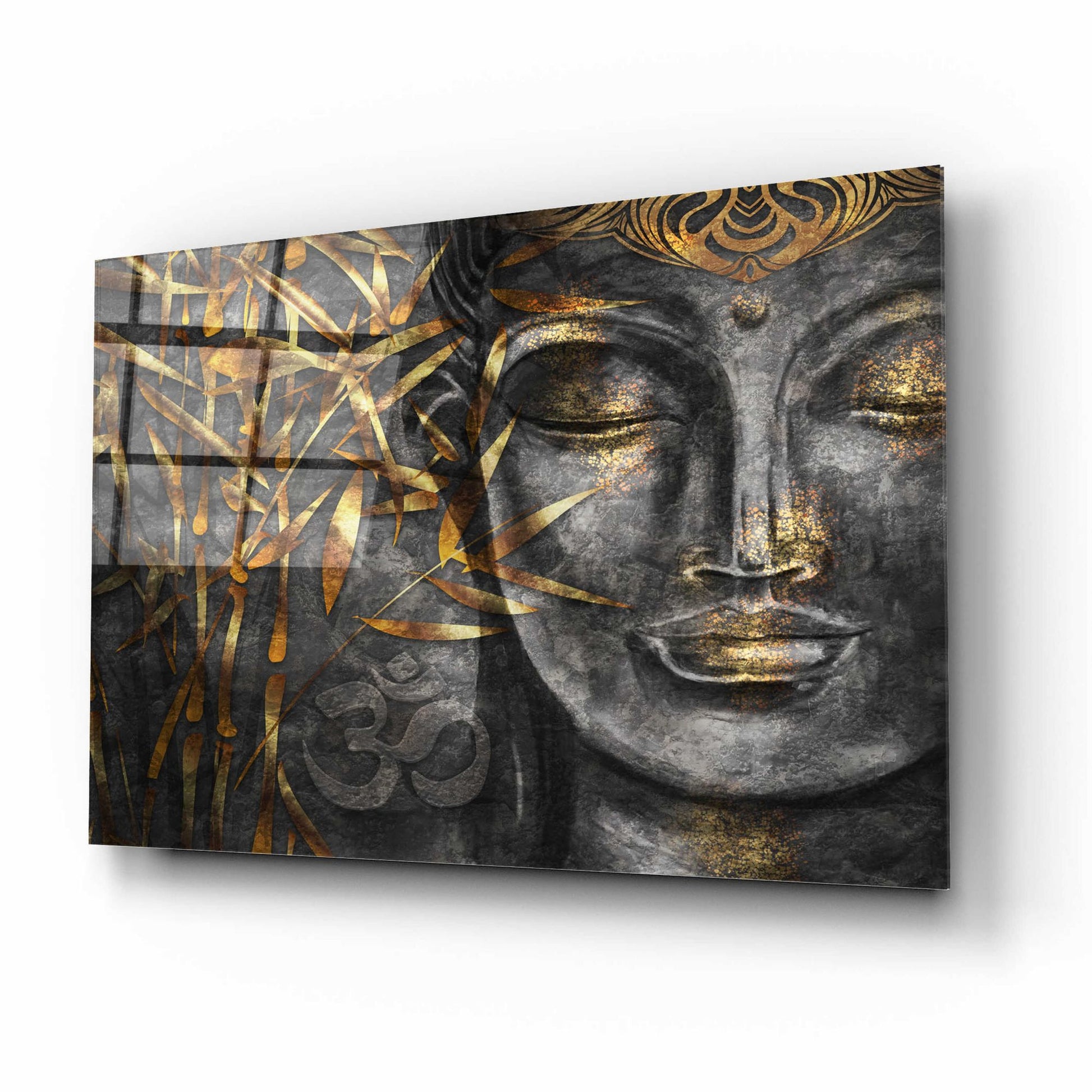 Epic Art 'Golden Budha' by Epic Portfolio, Acrylic Glass Wall Art,16x12