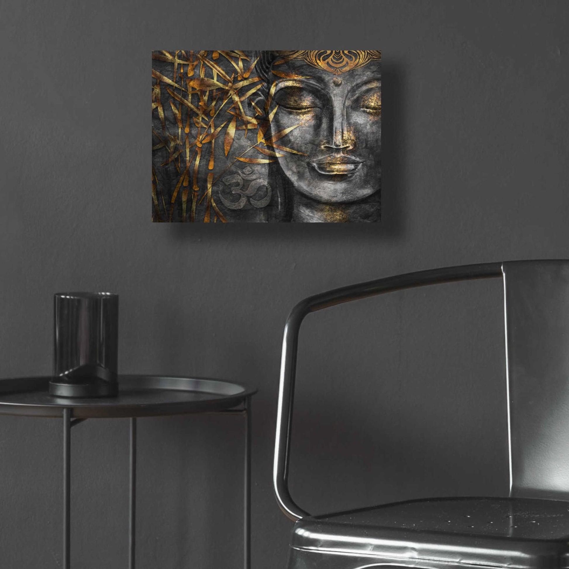 Epic Art 'Golden Budha' by Epic Portfolio, Acrylic Glass Wall Art,16x12