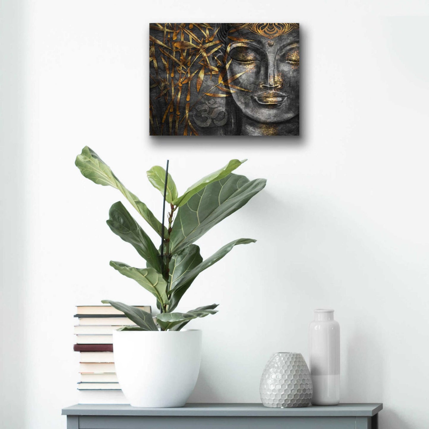 Epic Art 'Golden Budha' by Epic Portfolio, Acrylic Glass Wall Art,16x12