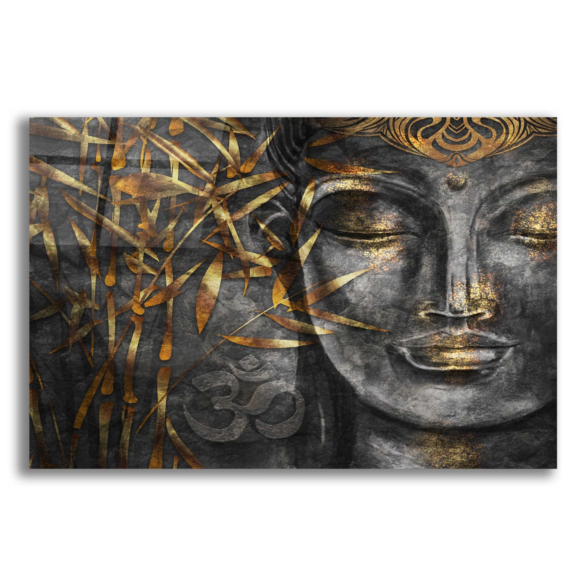 Epic Art 'Golden Budha' by Epic Portfolio, Acrylic Glass Wall Art,16x12