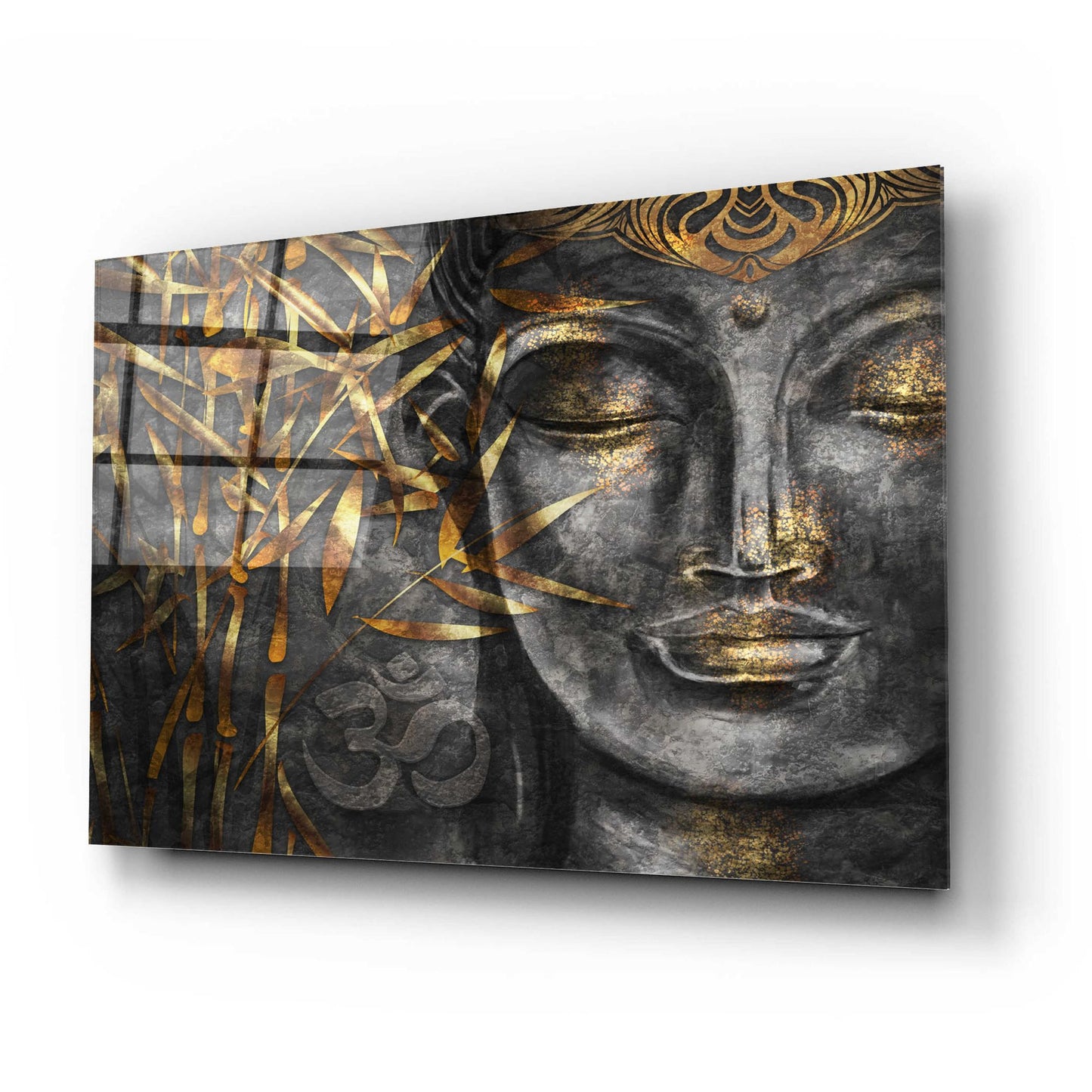 Epic Art 'Golden Budha' by Epic Portfolio, Acrylic Glass Wall Art,24x16