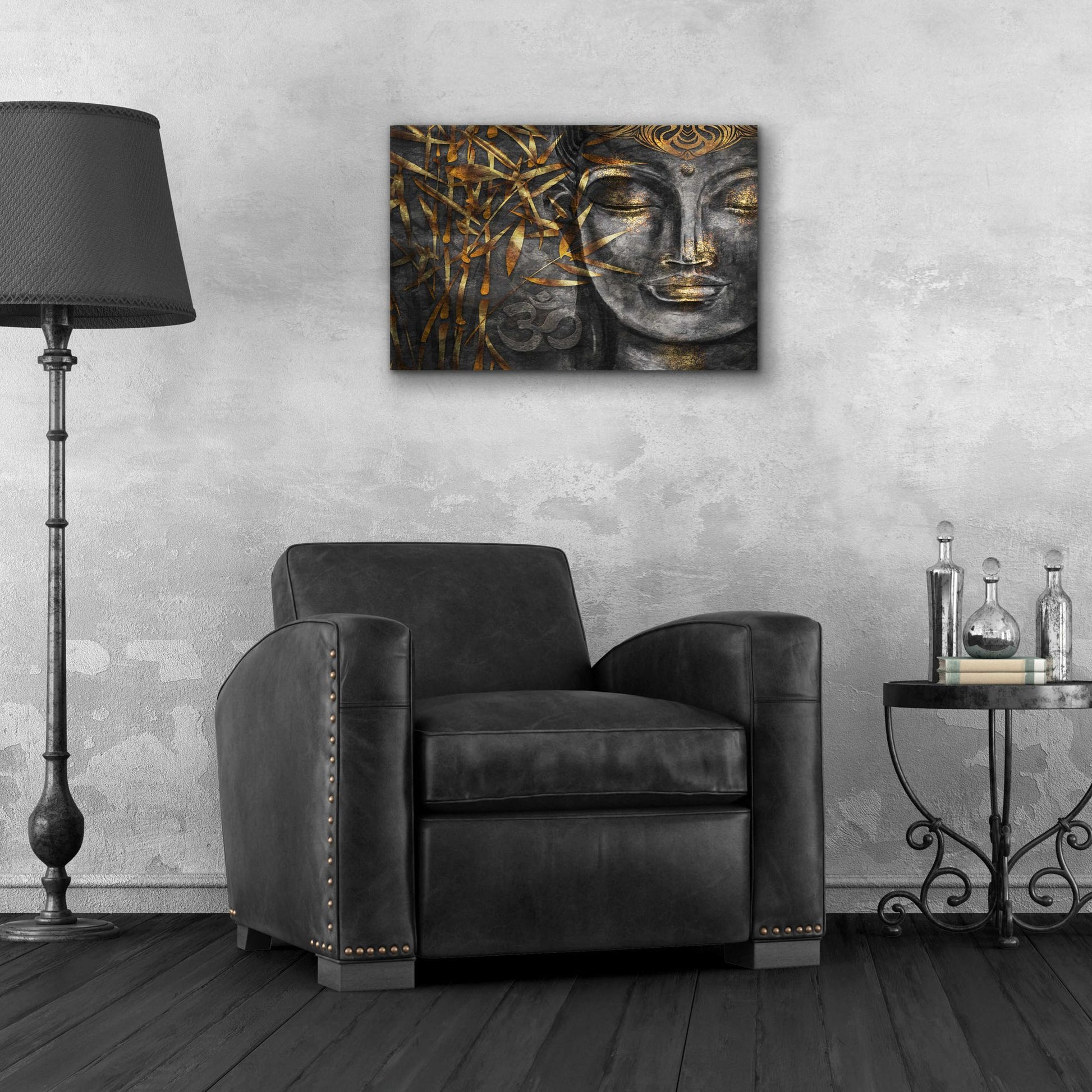 Epic Art 'Golden Budha' by Epic Portfolio, Acrylic Glass Wall Art,24x16