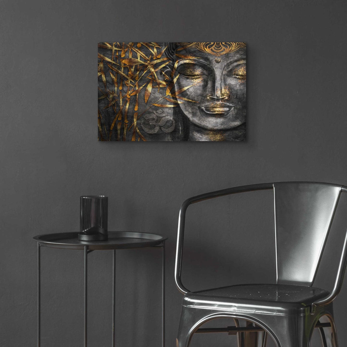 Epic Art 'Golden Budha' by Epic Portfolio, Acrylic Glass Wall Art,24x16