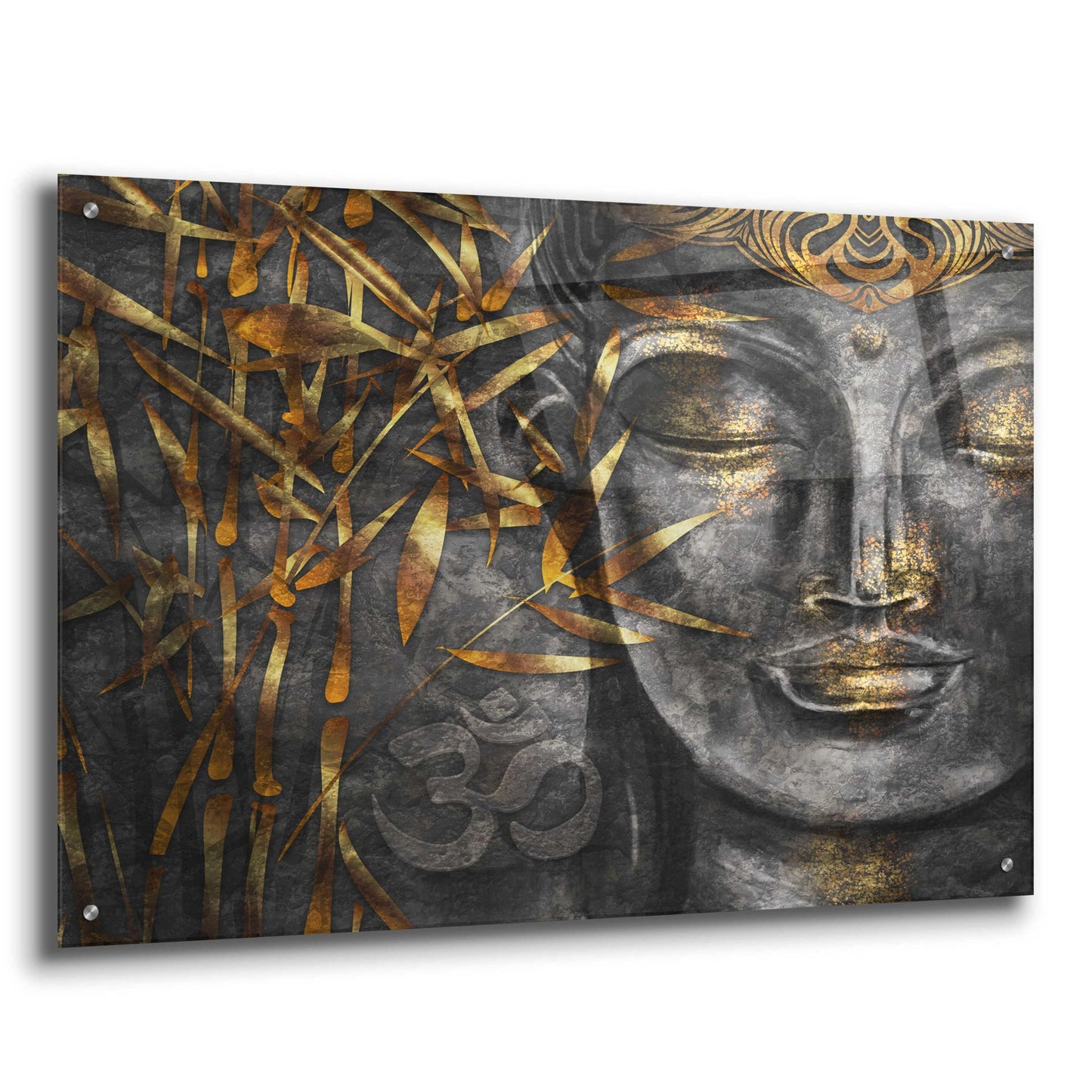 Epic Art 'Golden Budha' by Epic Portfolio, Acrylic Glass Wall Art,36x24